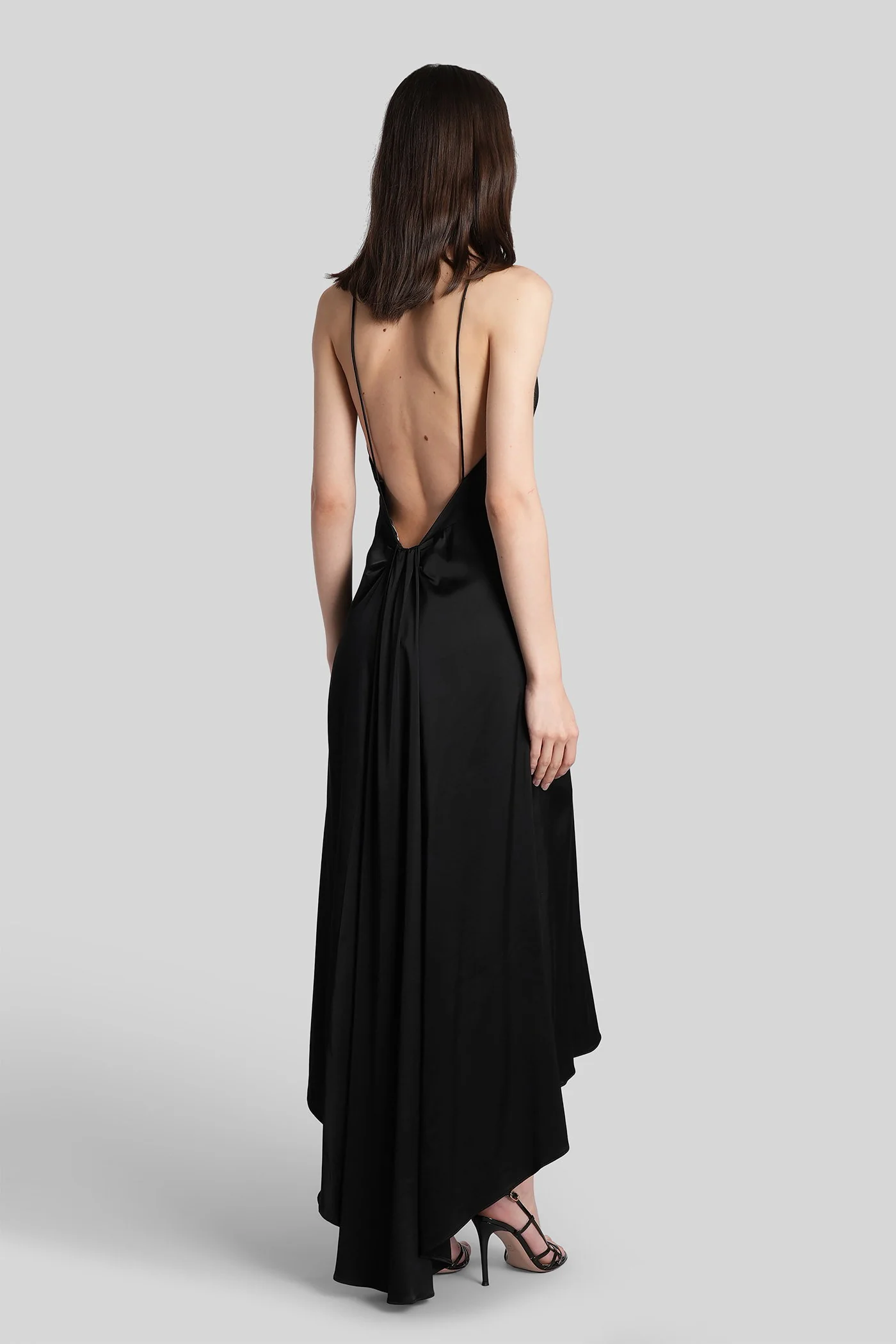 Luciana Long dress in black viscose - Image 3