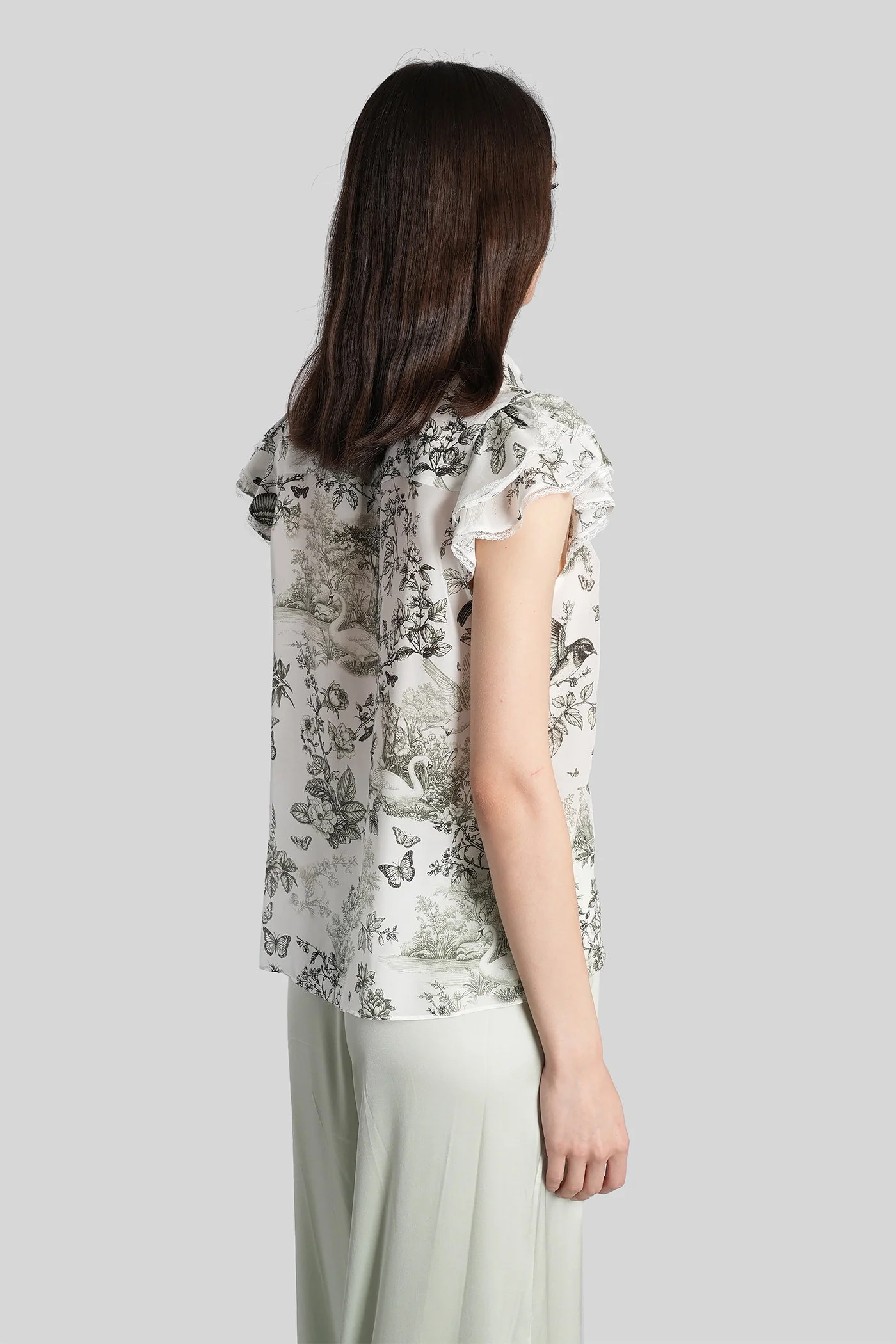 Minda Blouse in white silk - Image 3