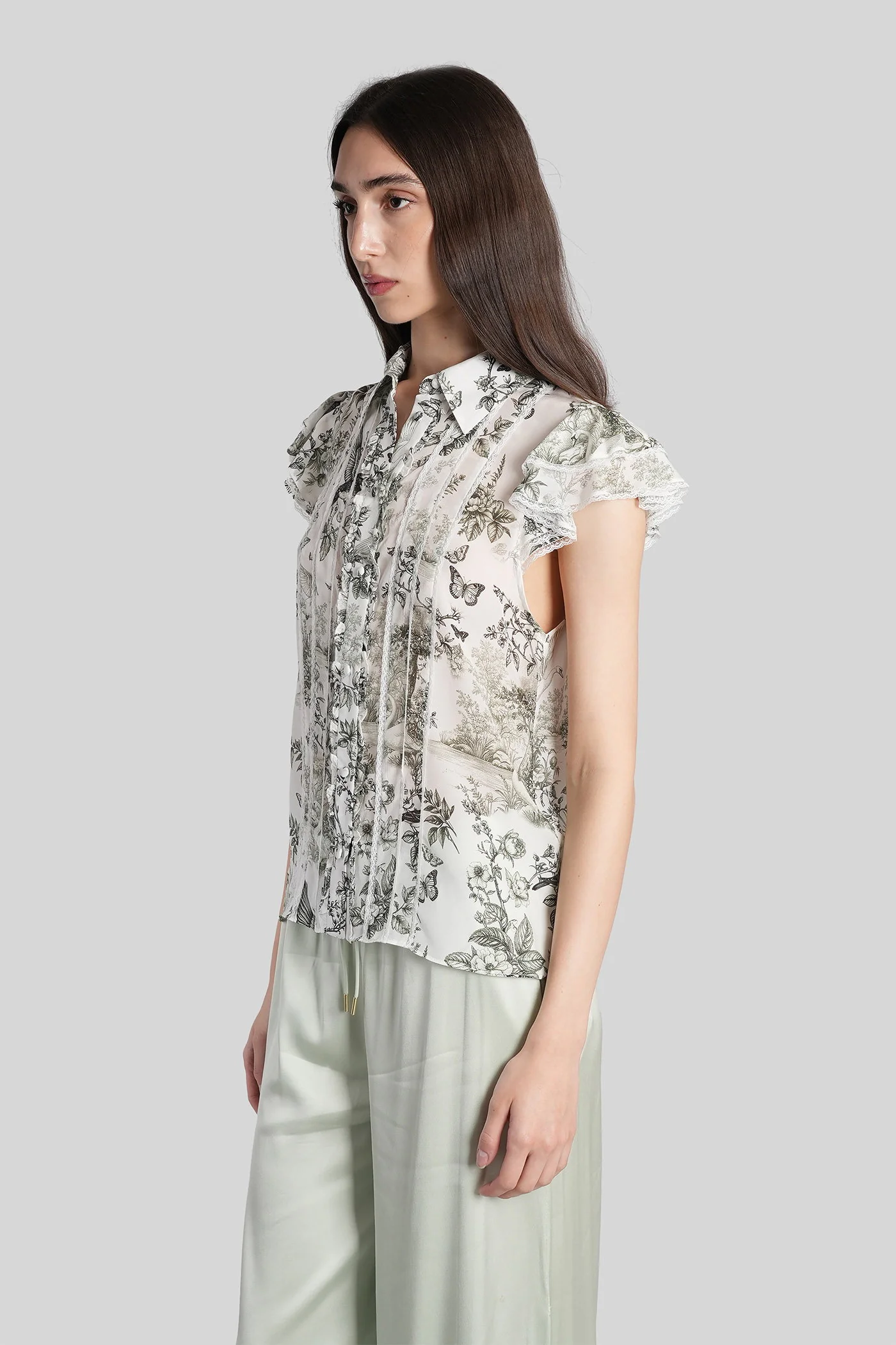 Minda Blouse in white silk - Image 4
