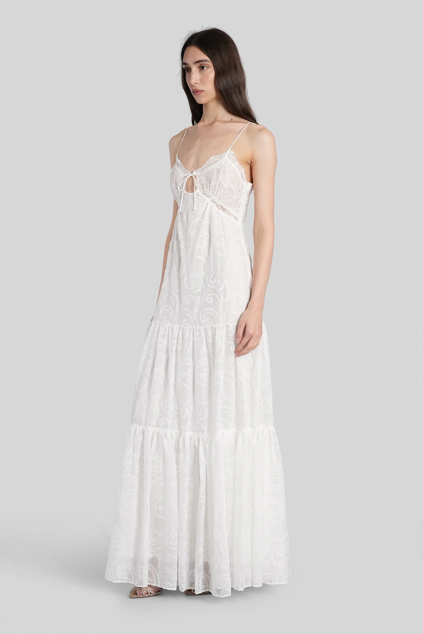 Nicky Long dress in white polyester - Image 4