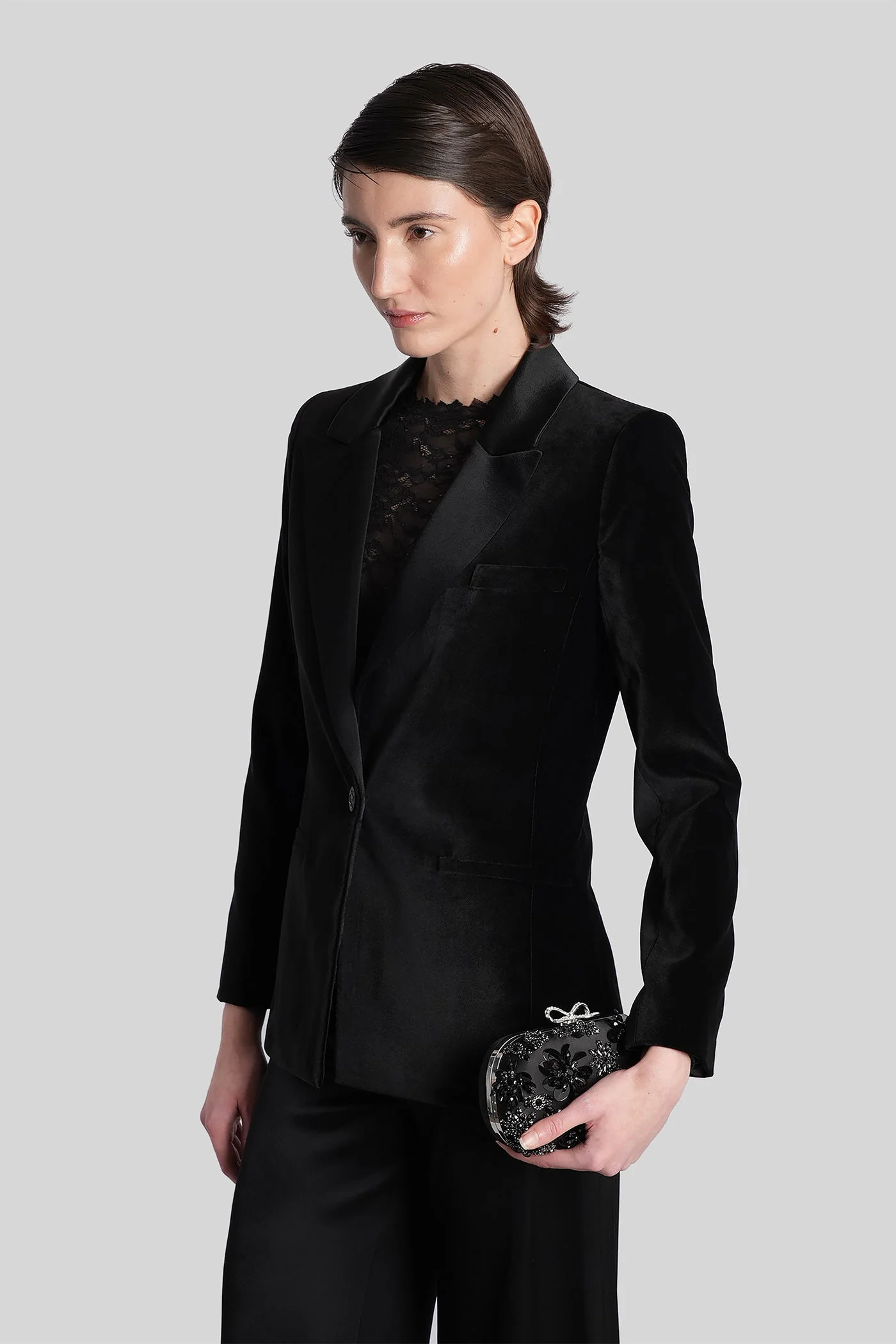 Silas Blazer in black polyester - Image 4