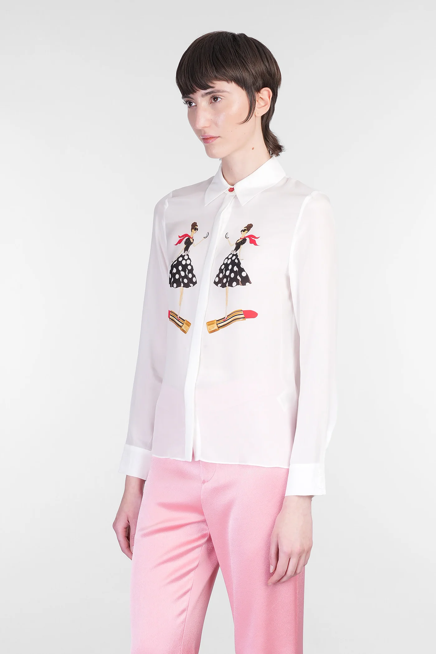 Willa Shirt in white silk - Image 4