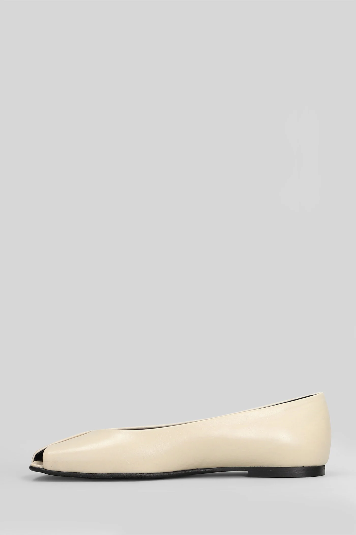 Katia rift Ballet flats in beige leather - Image 3
