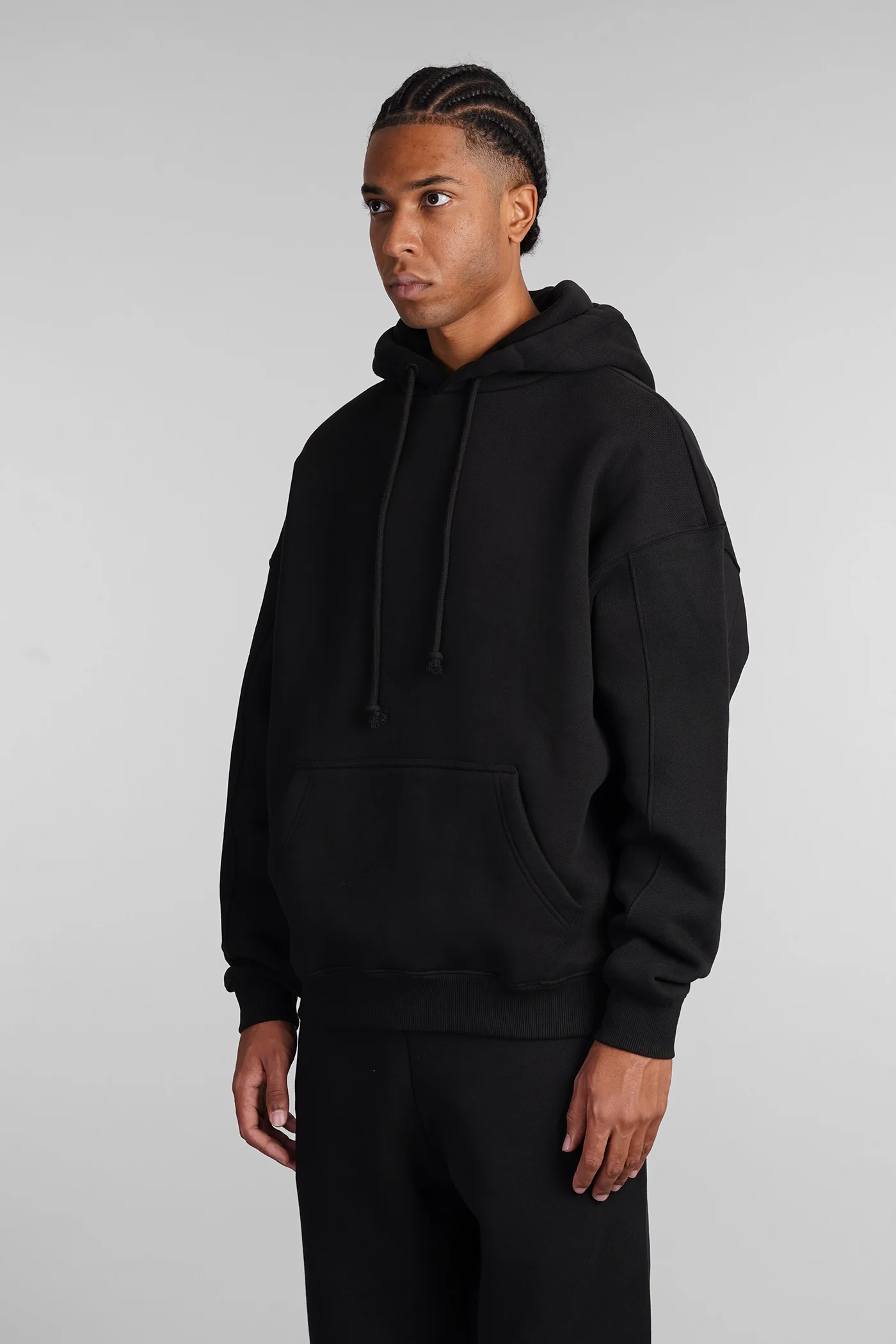 Hoody uv Sweatshirt in black cotton - Image 4
