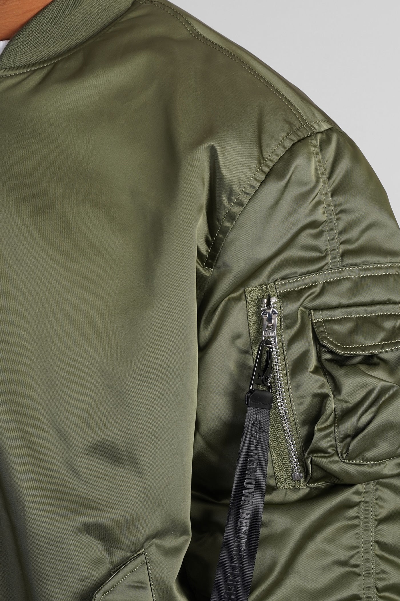 Ma-1 uv Bomber Jacket in green nylon - Image 5