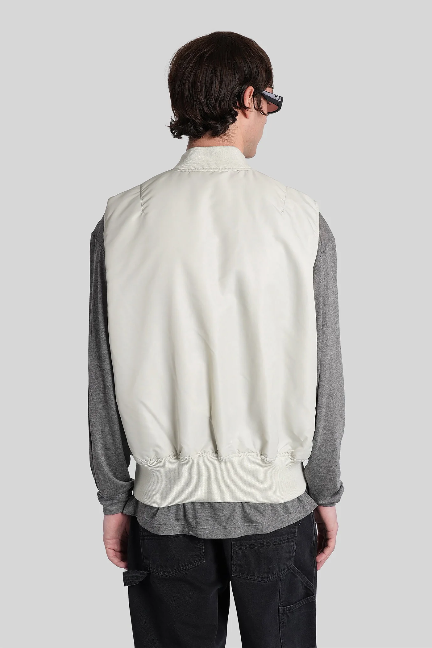 Ma-1 Vest in grey nylon - Image 3