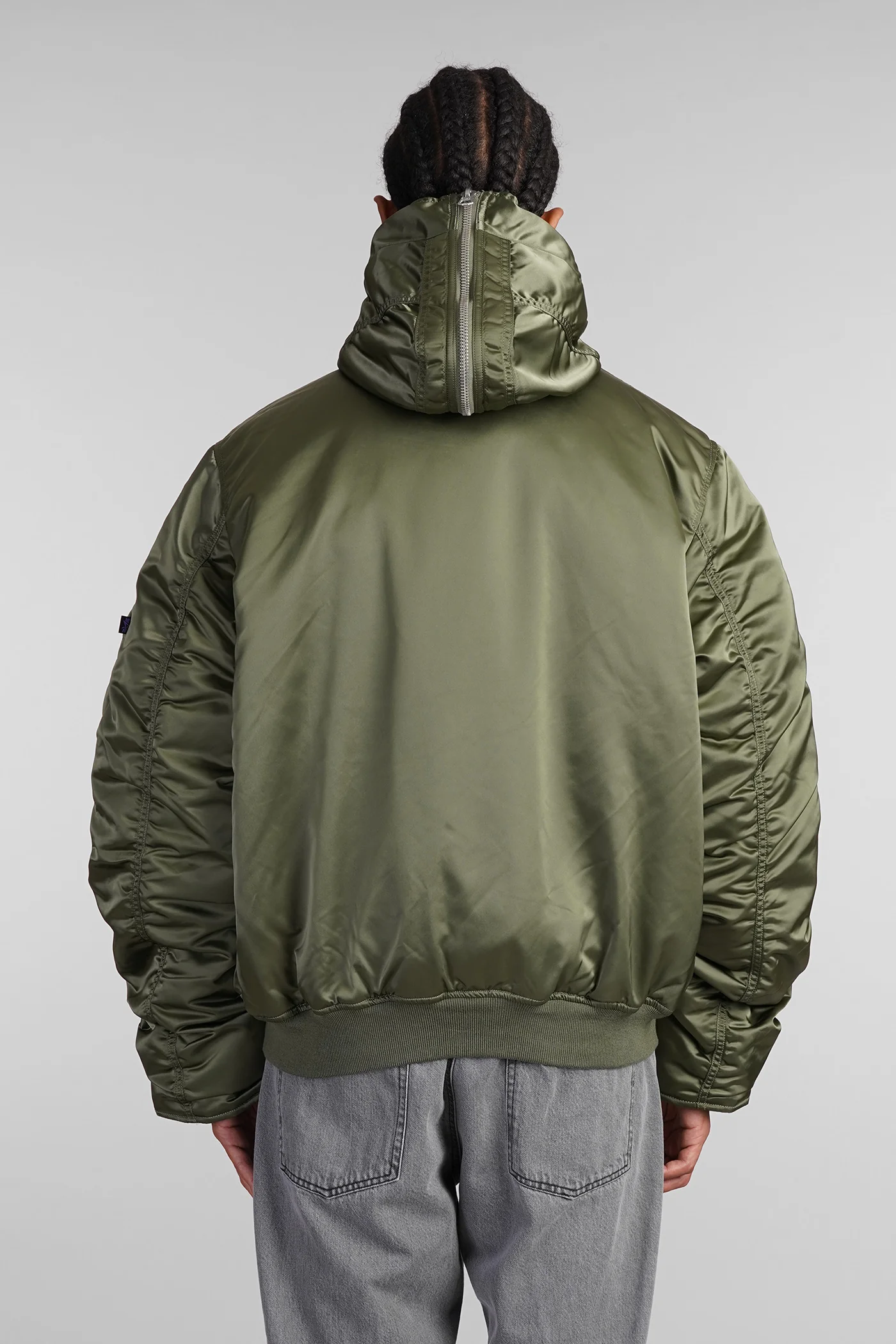 N-2b uv Bomber Jacket in green nylon - Image 3