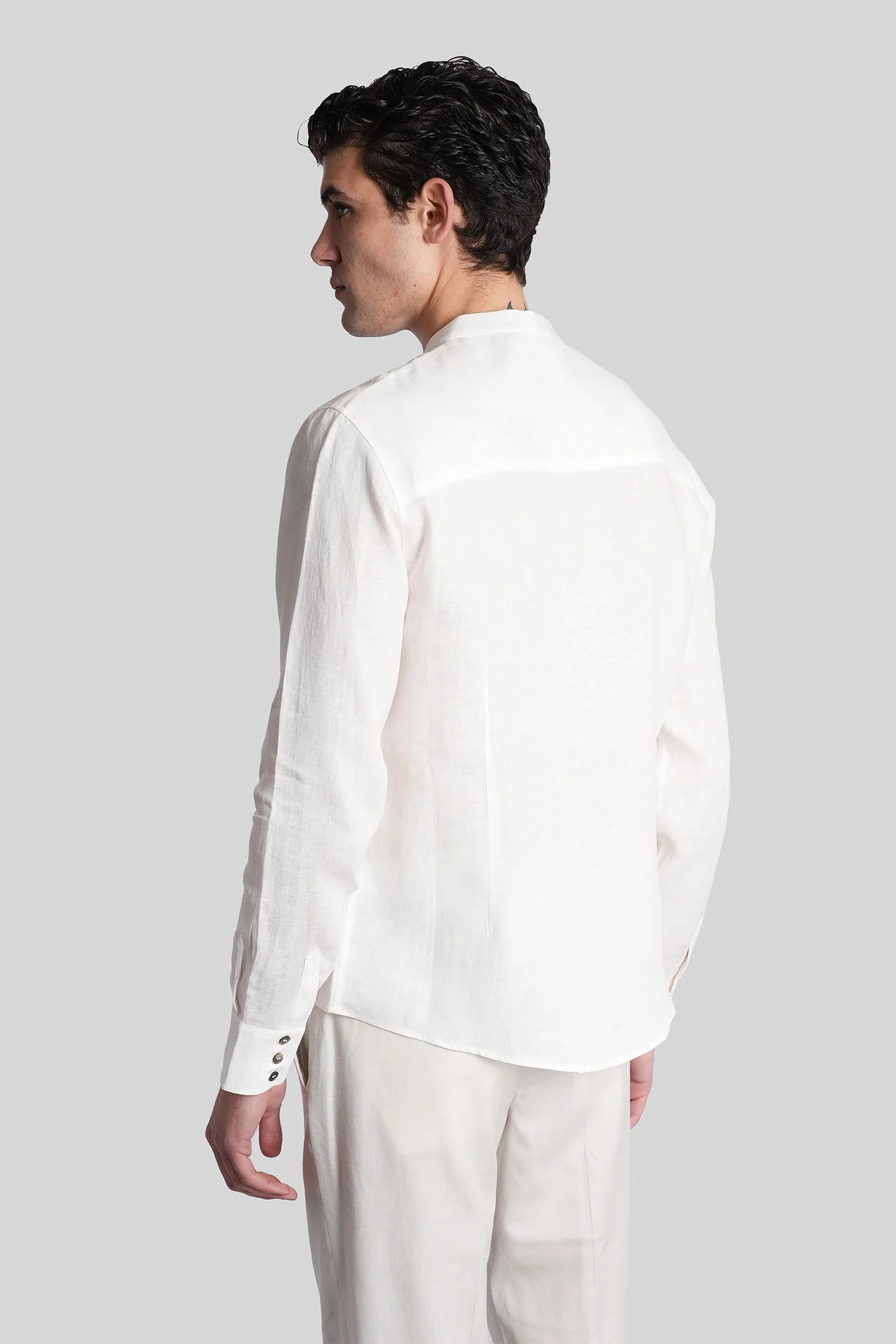 Shirt in white linen - Image 3