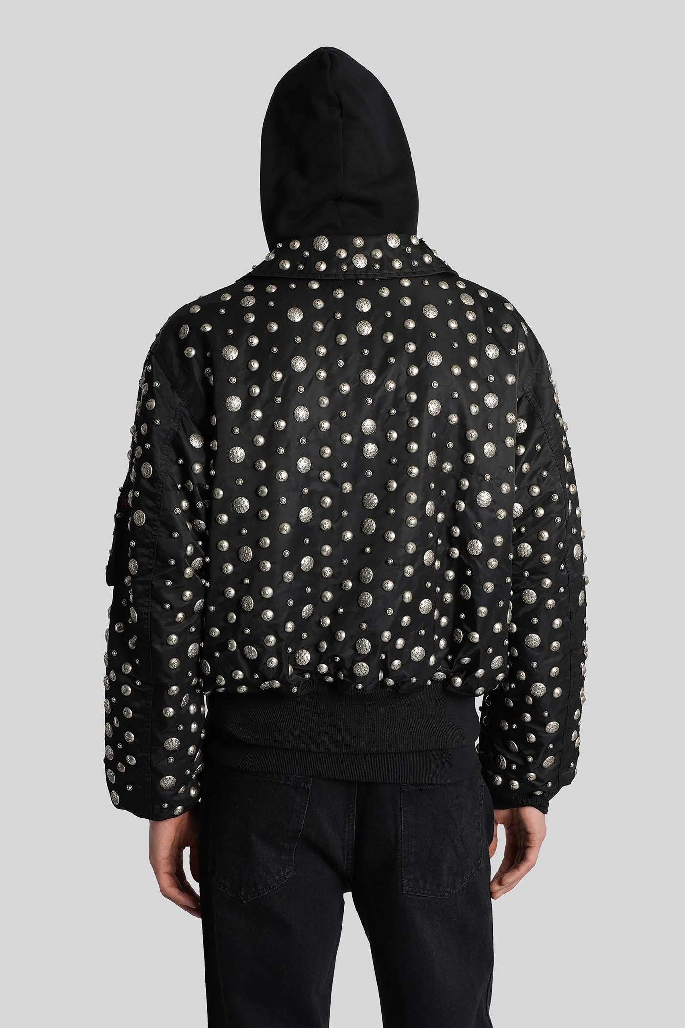 Bomber Jacket in black nylon - Image 3