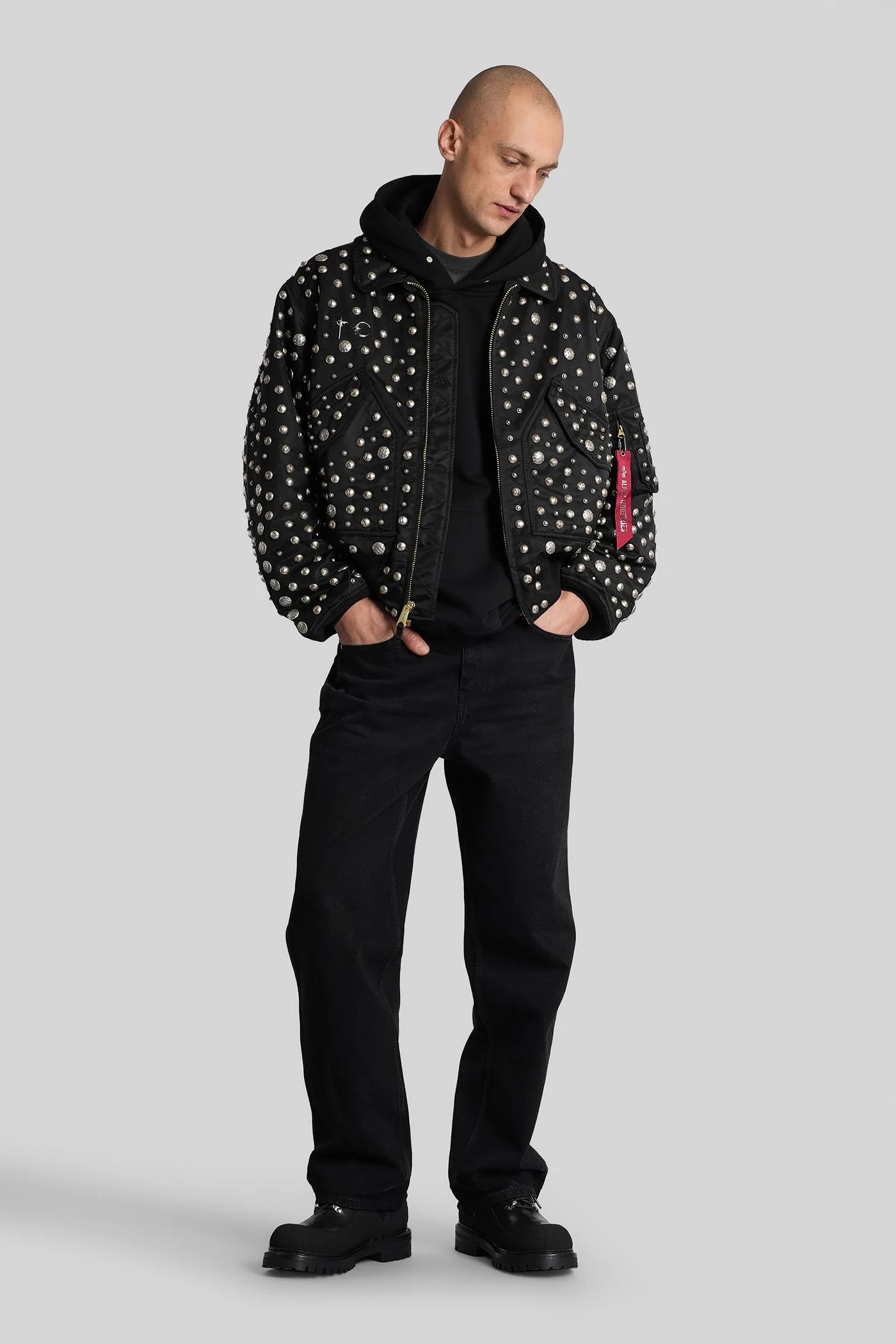 Bomber Jacket in black nylon - Image 7
