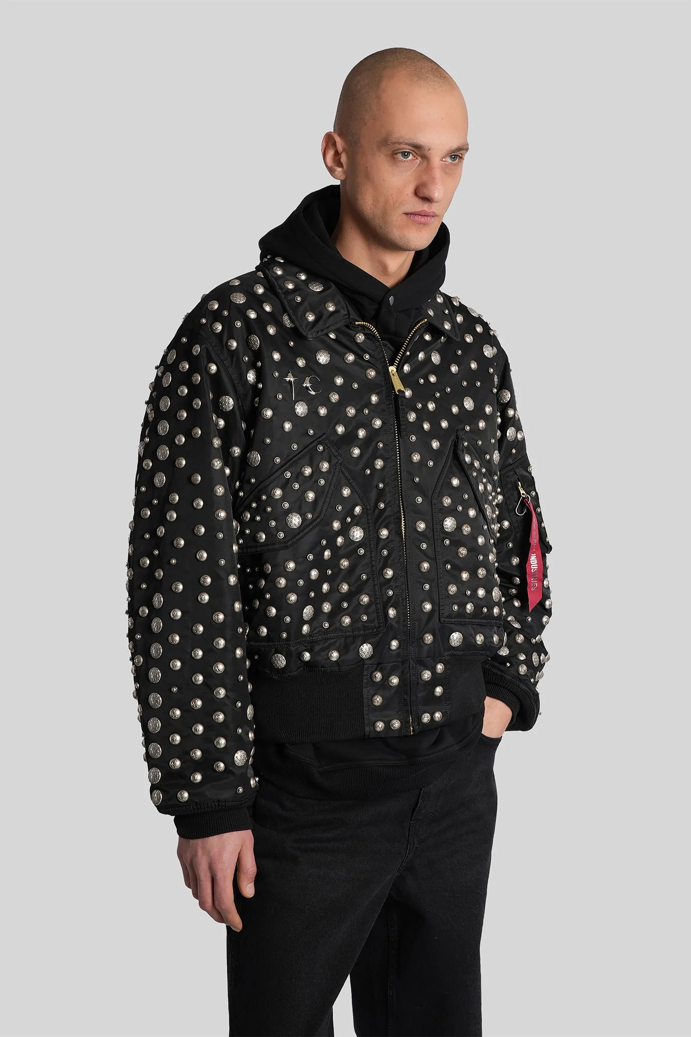 Bomber Jacket in black nylon - Image 9
