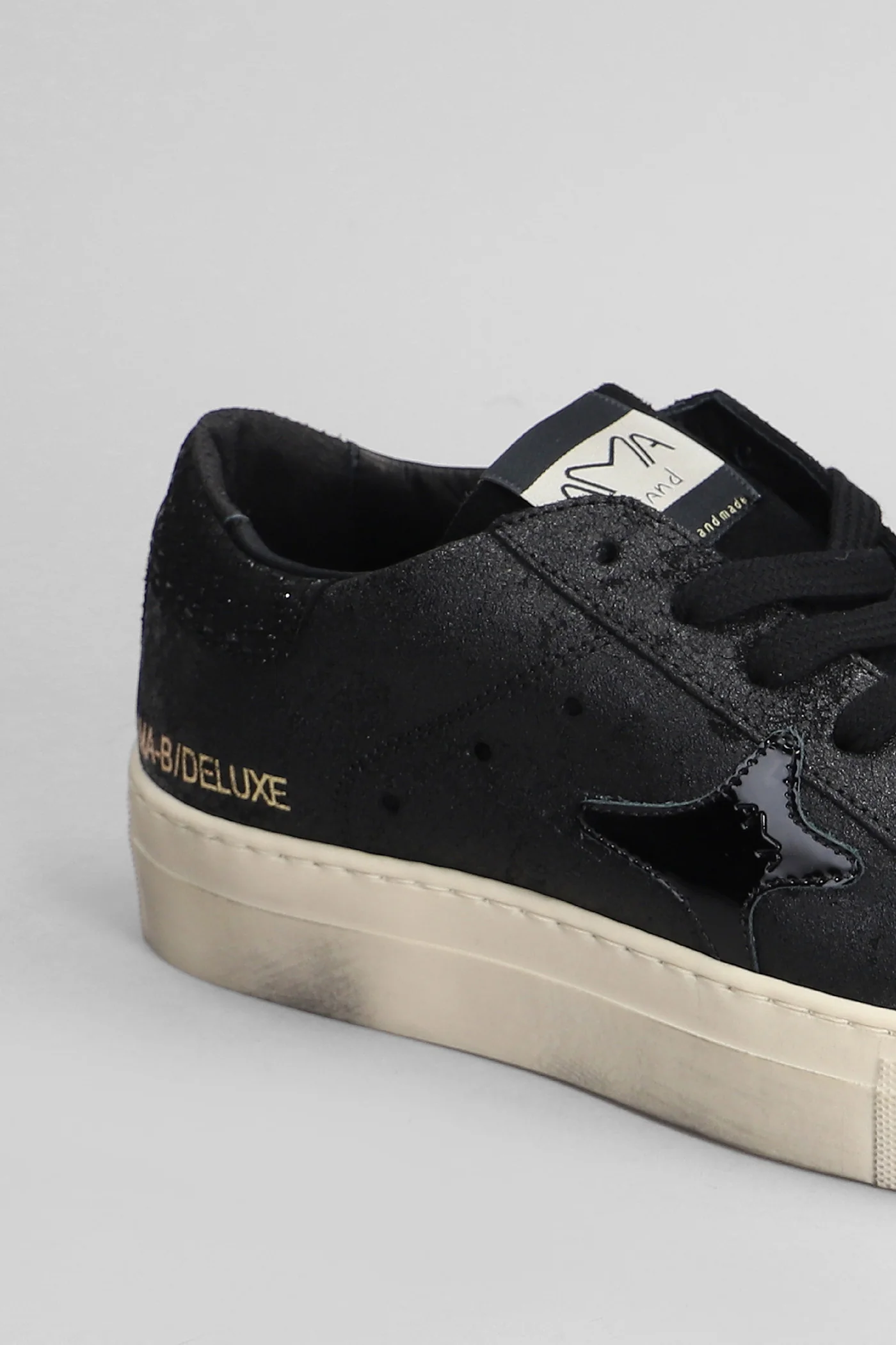Sneakers in black suede and leather - Image 5