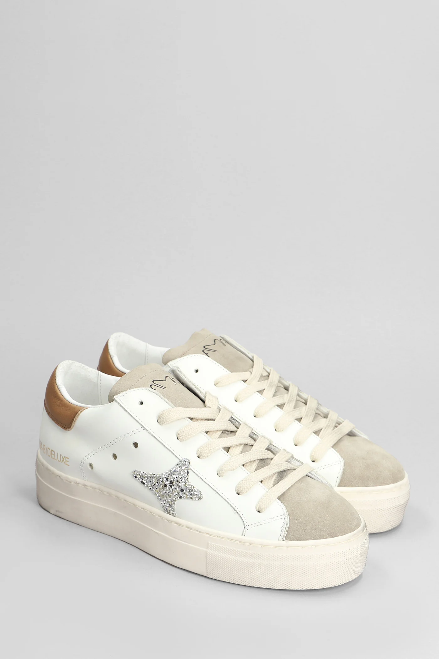 Sneakers in white suede and leather - Image 2