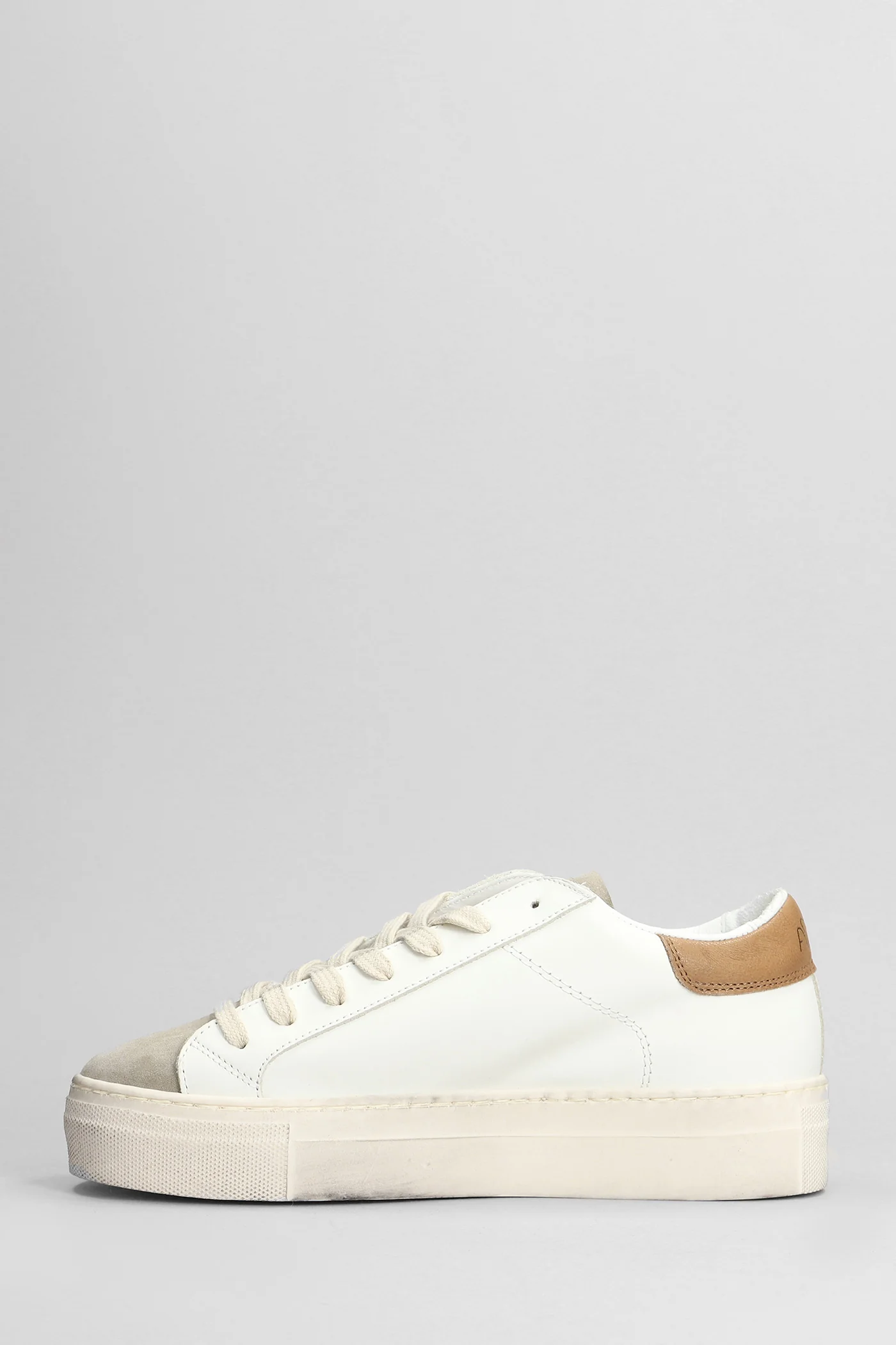 Sneakers in white suede and leather - Image 3