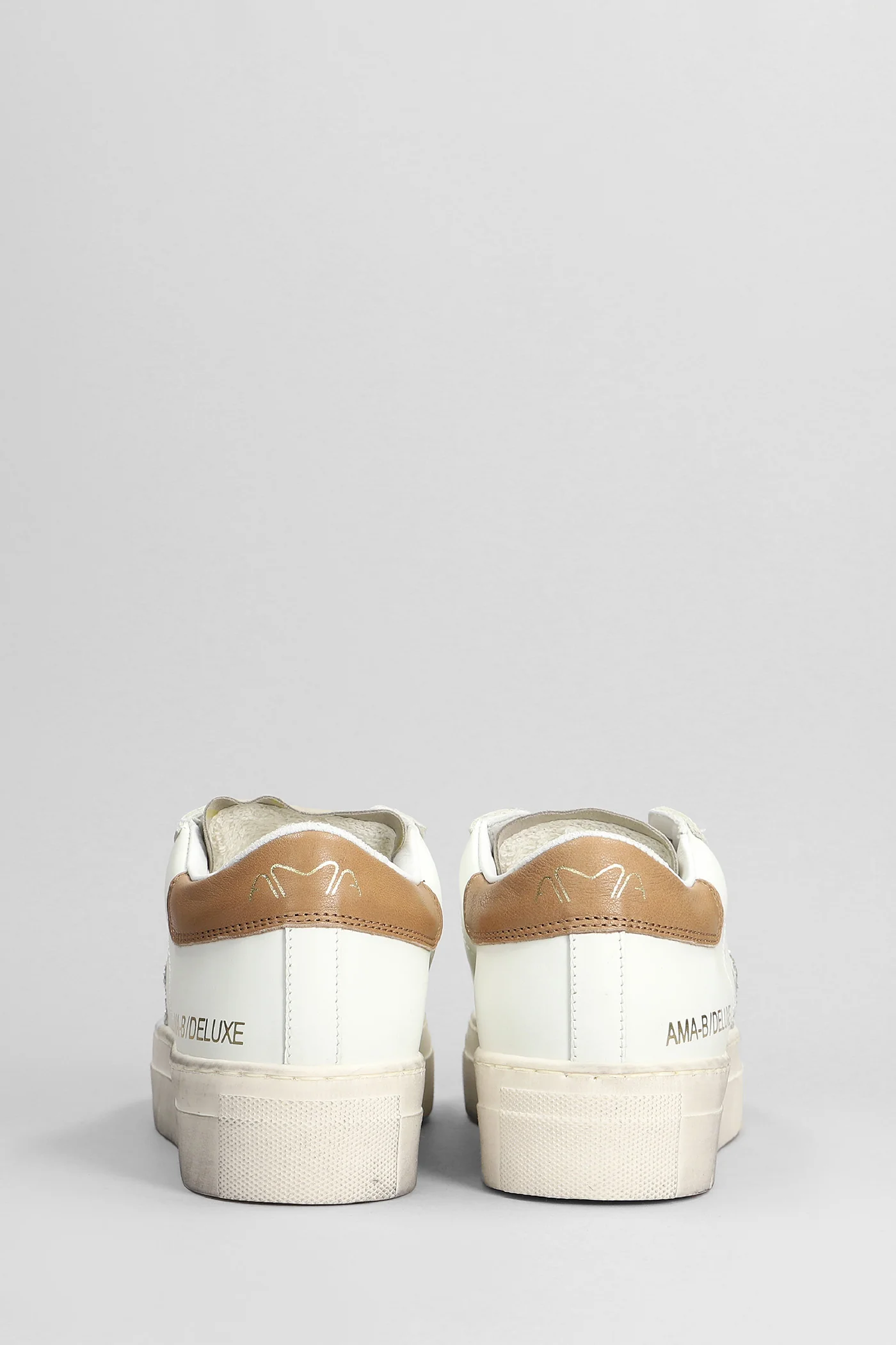 Sneakers in white suede and leather - Image 4