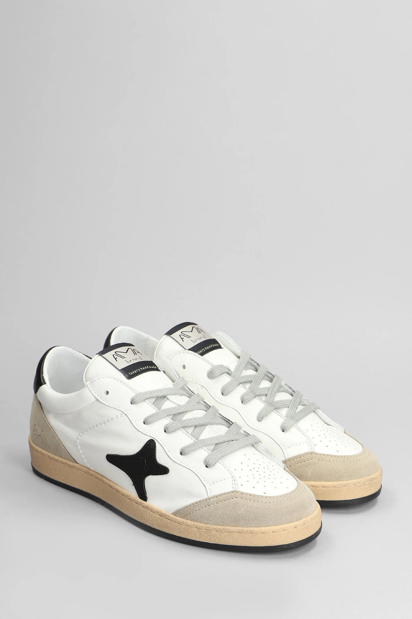 Sneakers in white suede and leather - Image 2