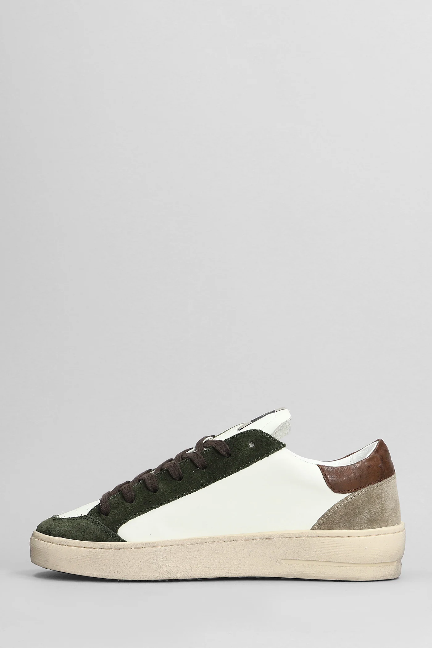 Sneakers in white suede and leather - Image 3