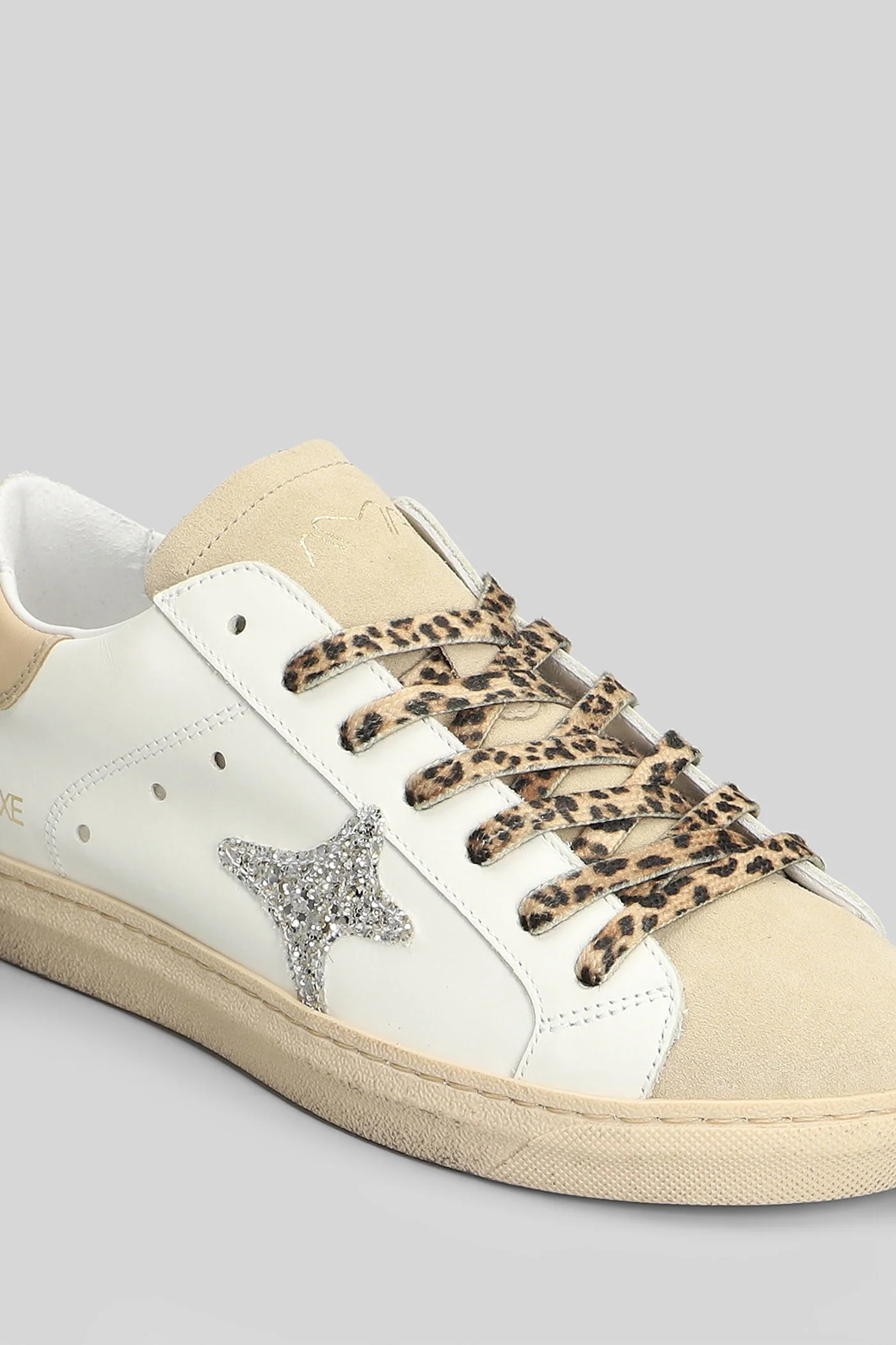 Sneakers in white suede and leather - Image 5