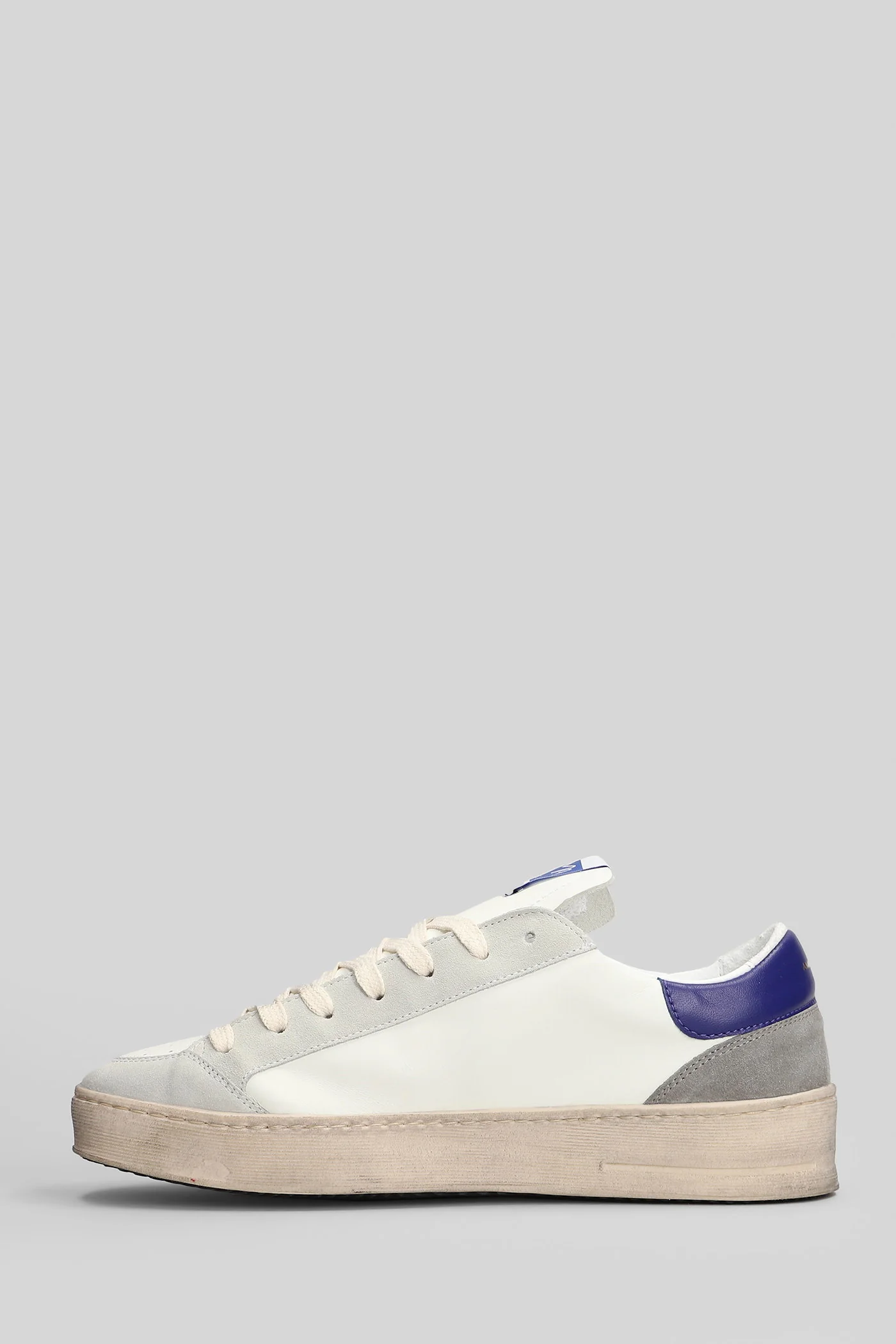 Sneakers in white suede and leather - Image 3