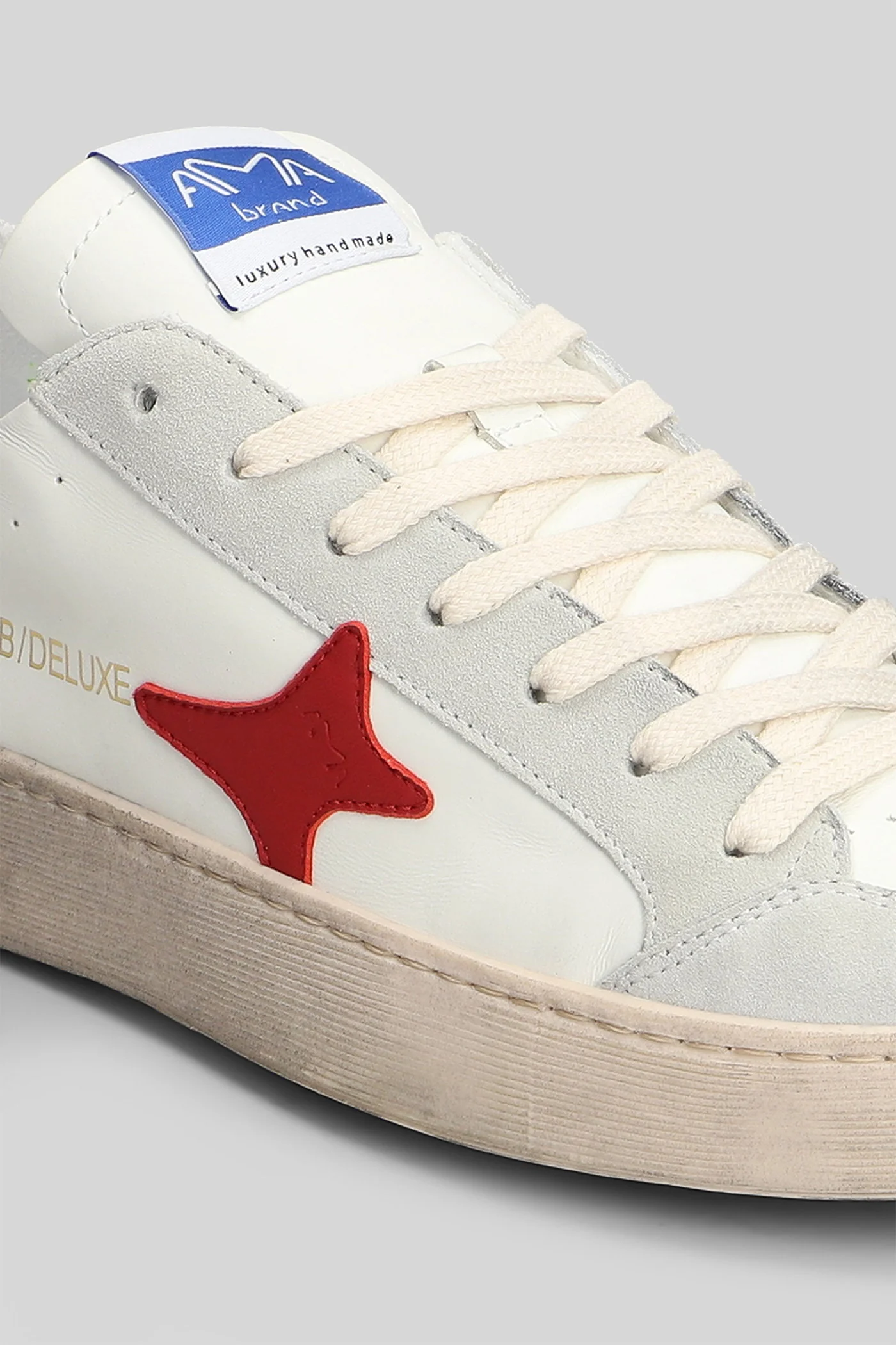 Sneakers in white suede and leather - Image 5