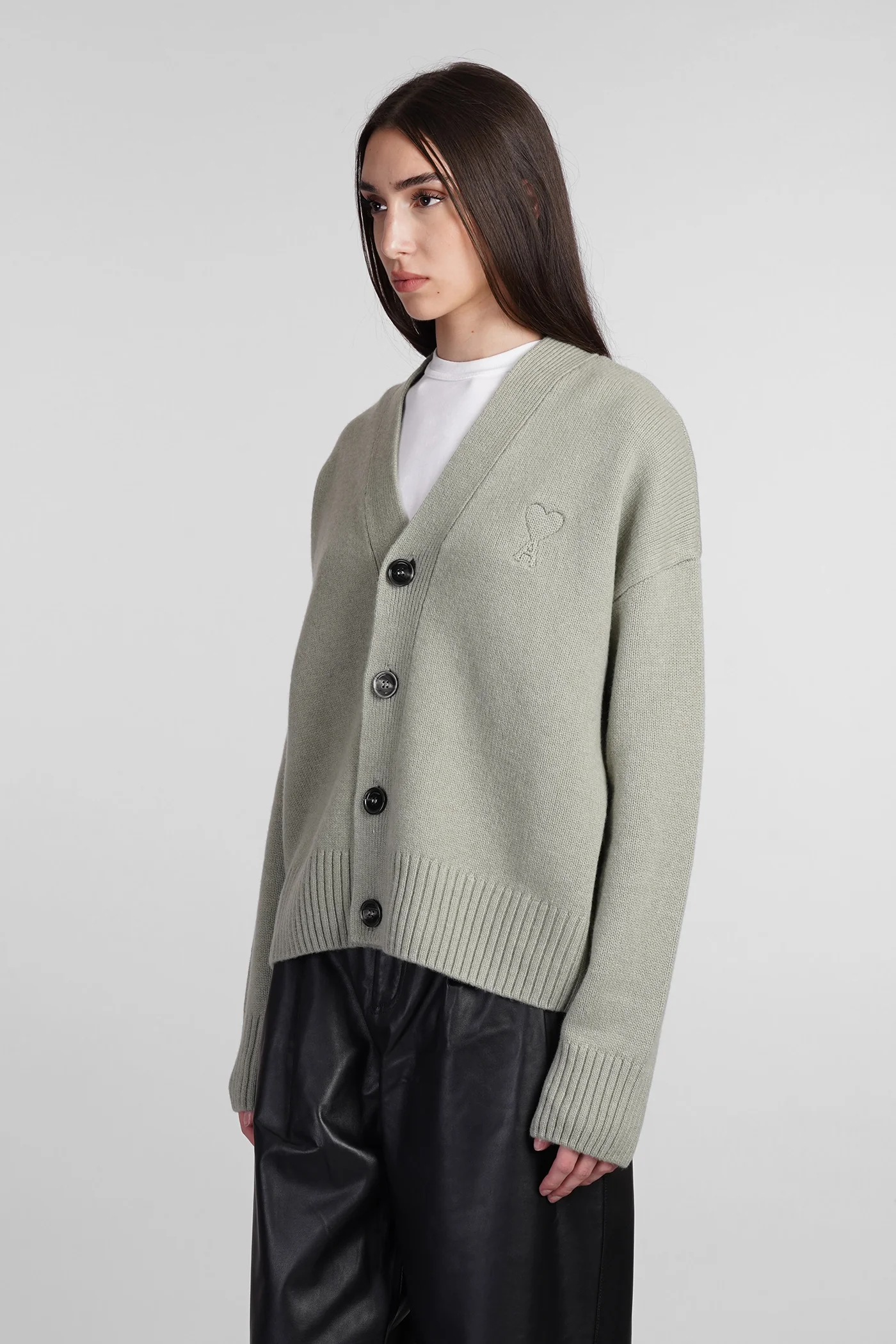 Cardigan in green wool - Image 4