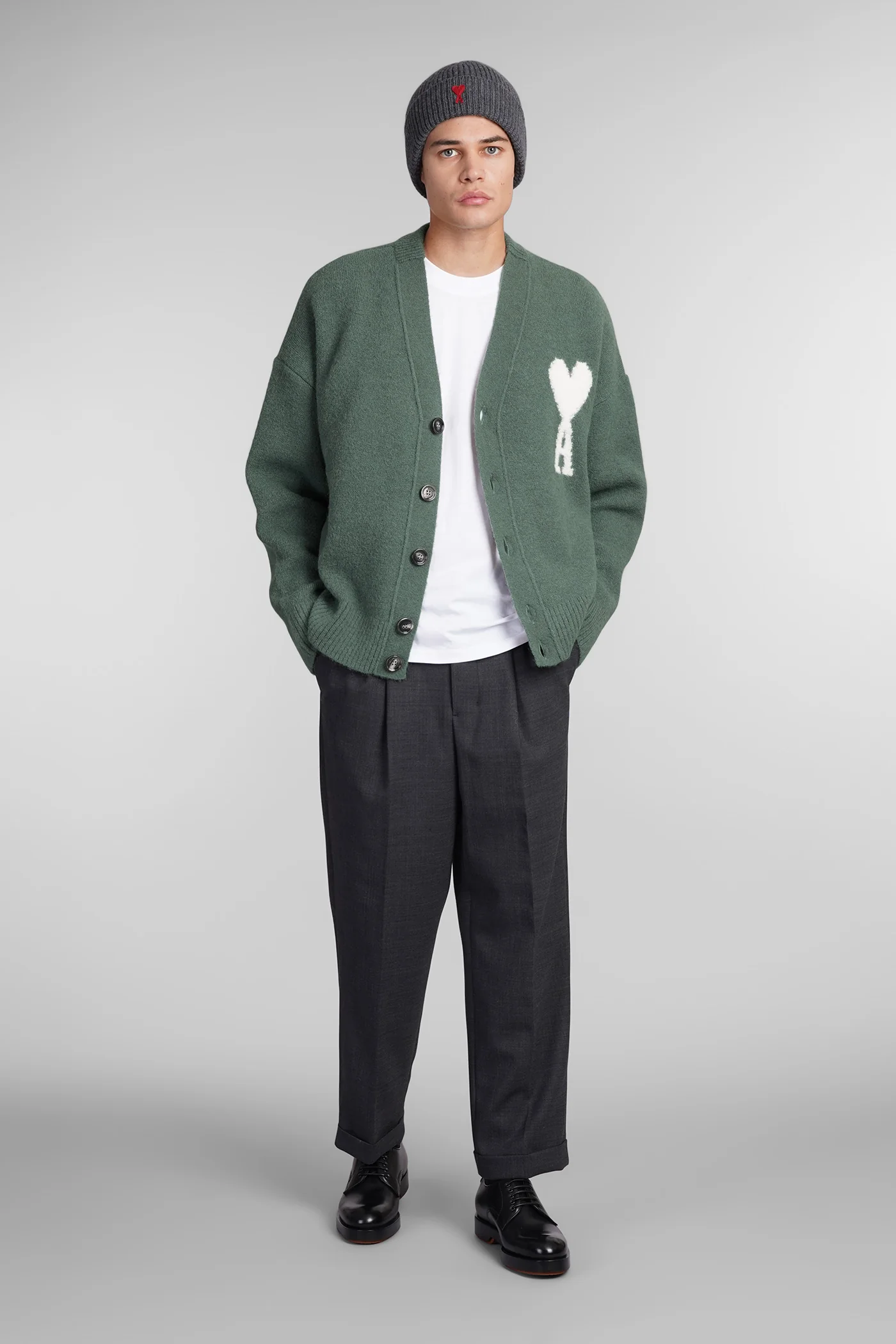 Cardigan in green wool - Image 2