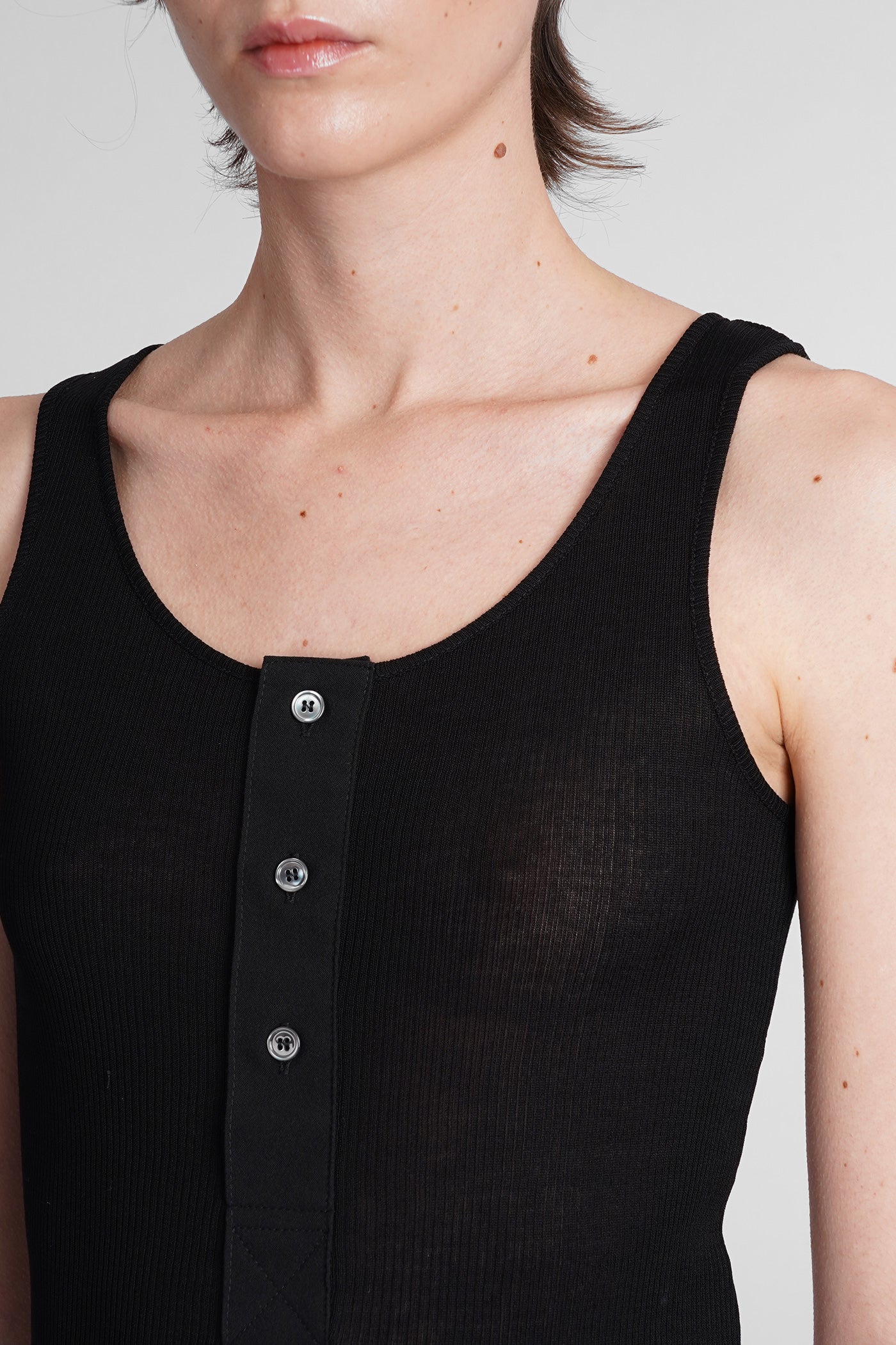 Dress woman in black cotton - Image 5