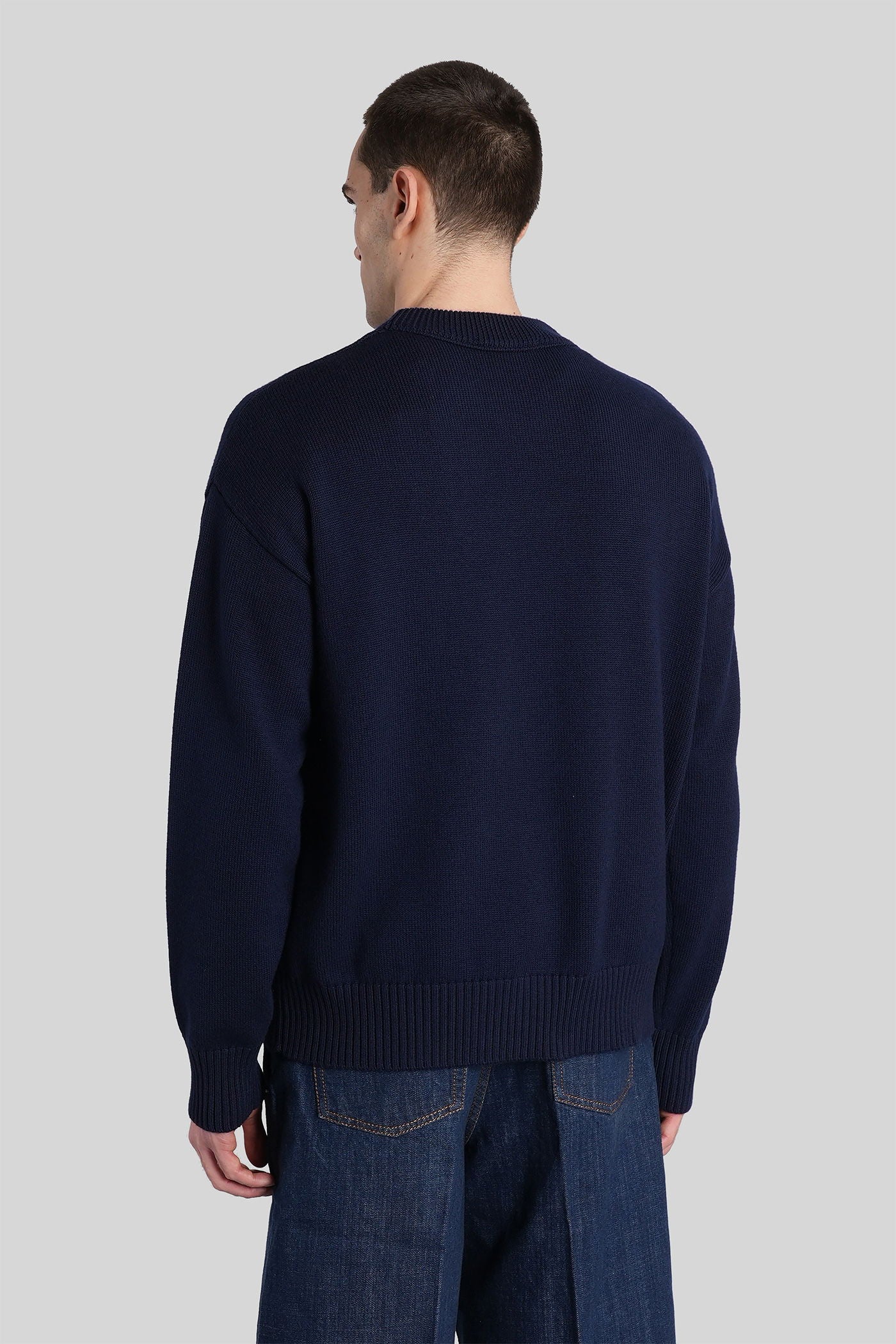Knitwear in blue wool - Image 3