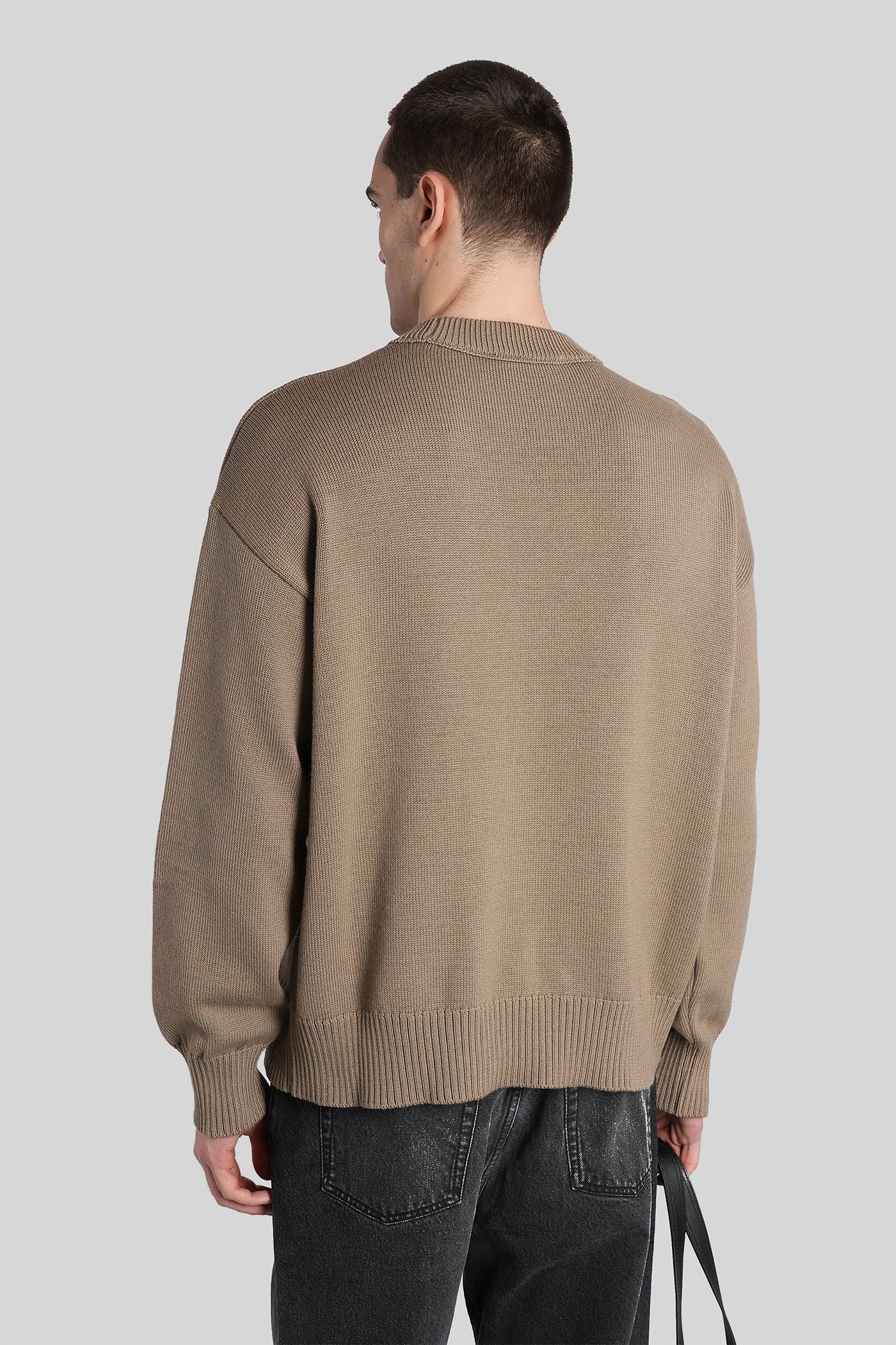 Knitwear in taupe wool - Image 3