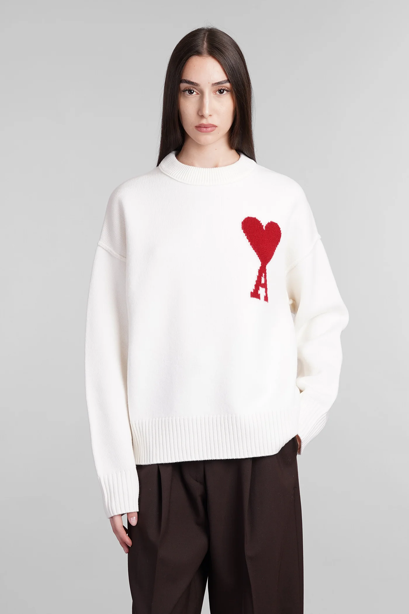 Knitwear in white wool