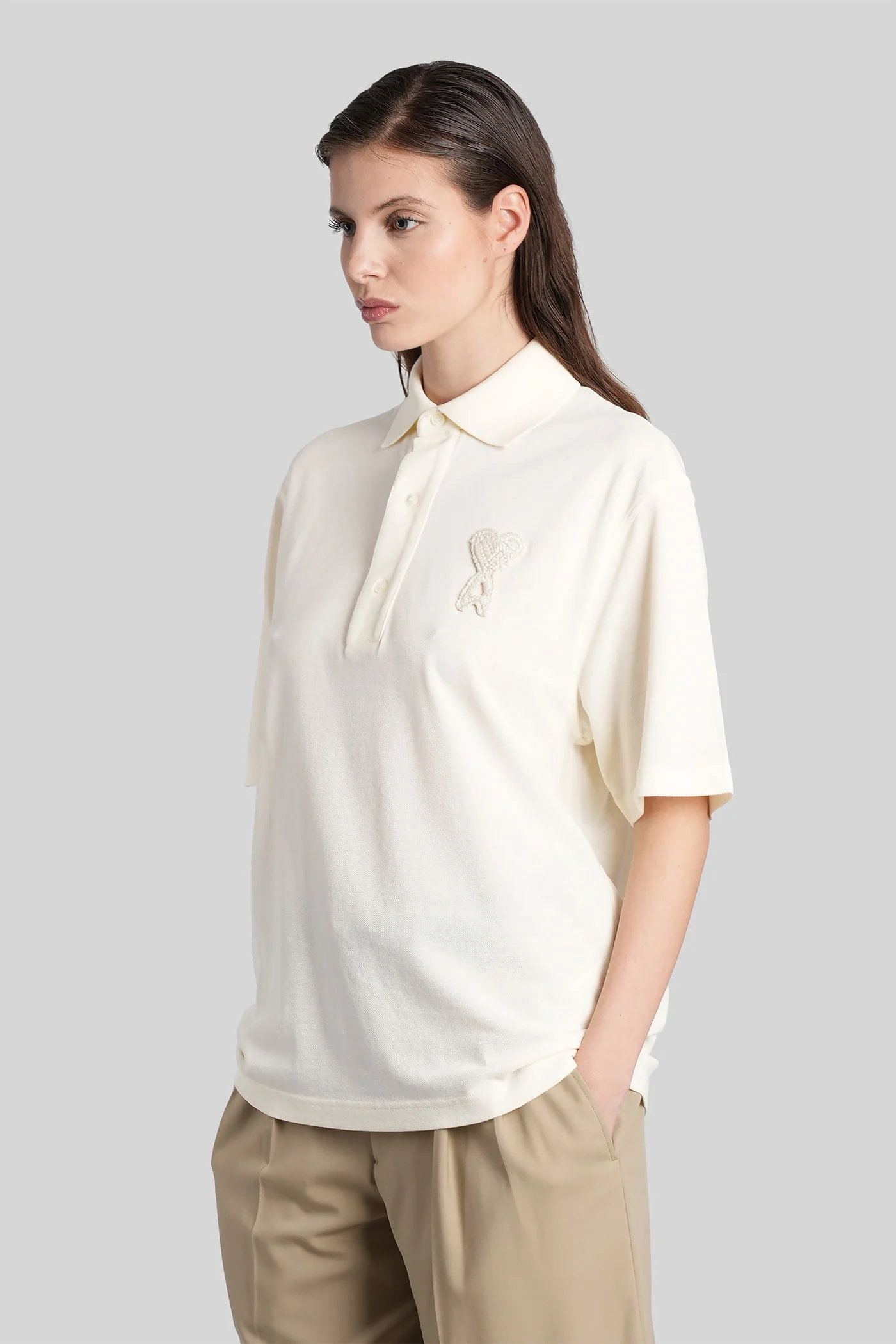 Polo in beige cotton - Image 4