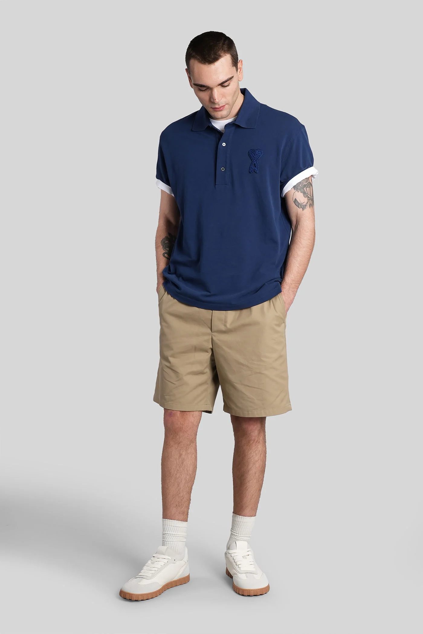 Polo in blue cotton - Image 2