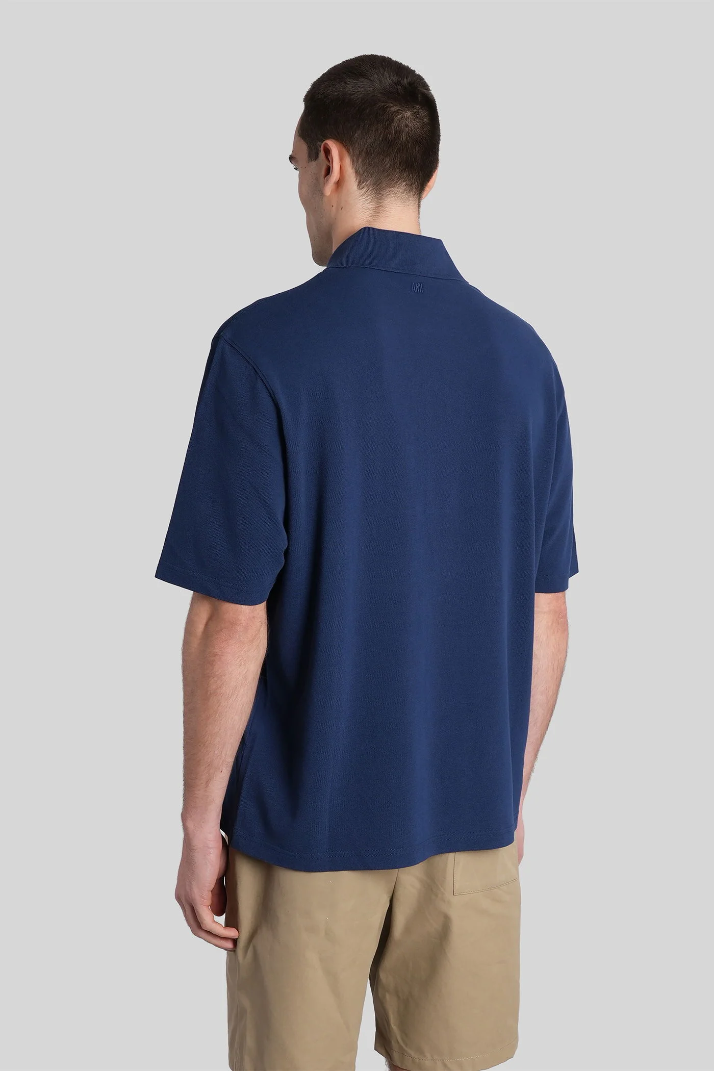 Polo in blue cotton - Image 3