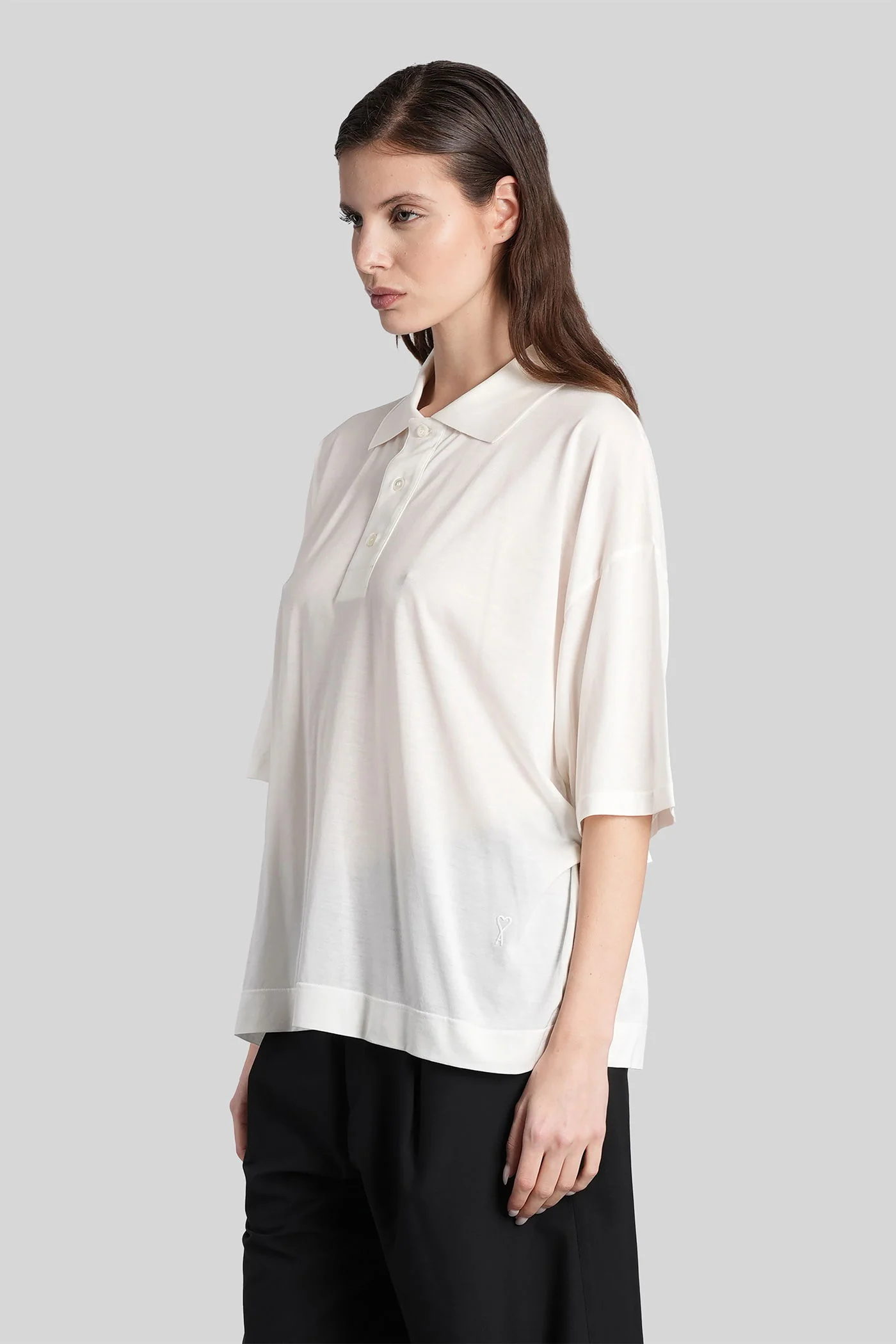 Polo in white cotton - Image 4