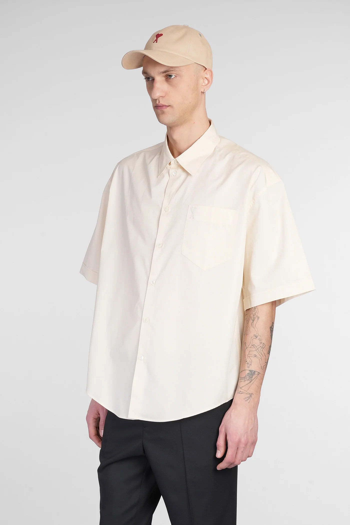 Shirt in beige cotton - Image 4