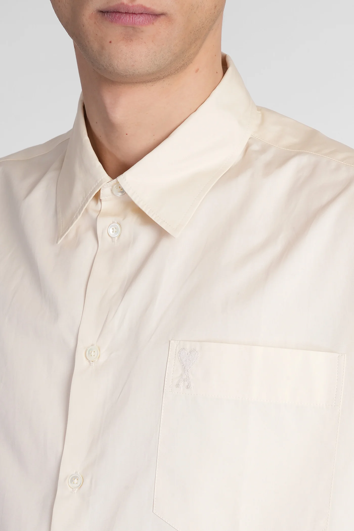 Shirt in beige cotton - Image 5
