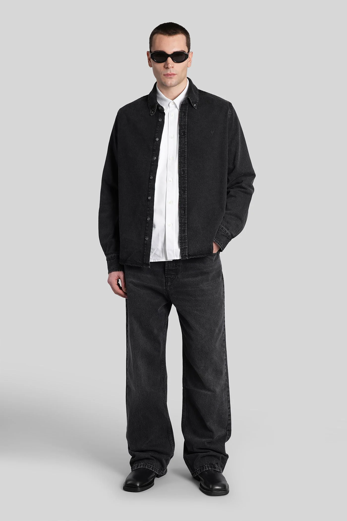 Shirt in black cotton - Image 2