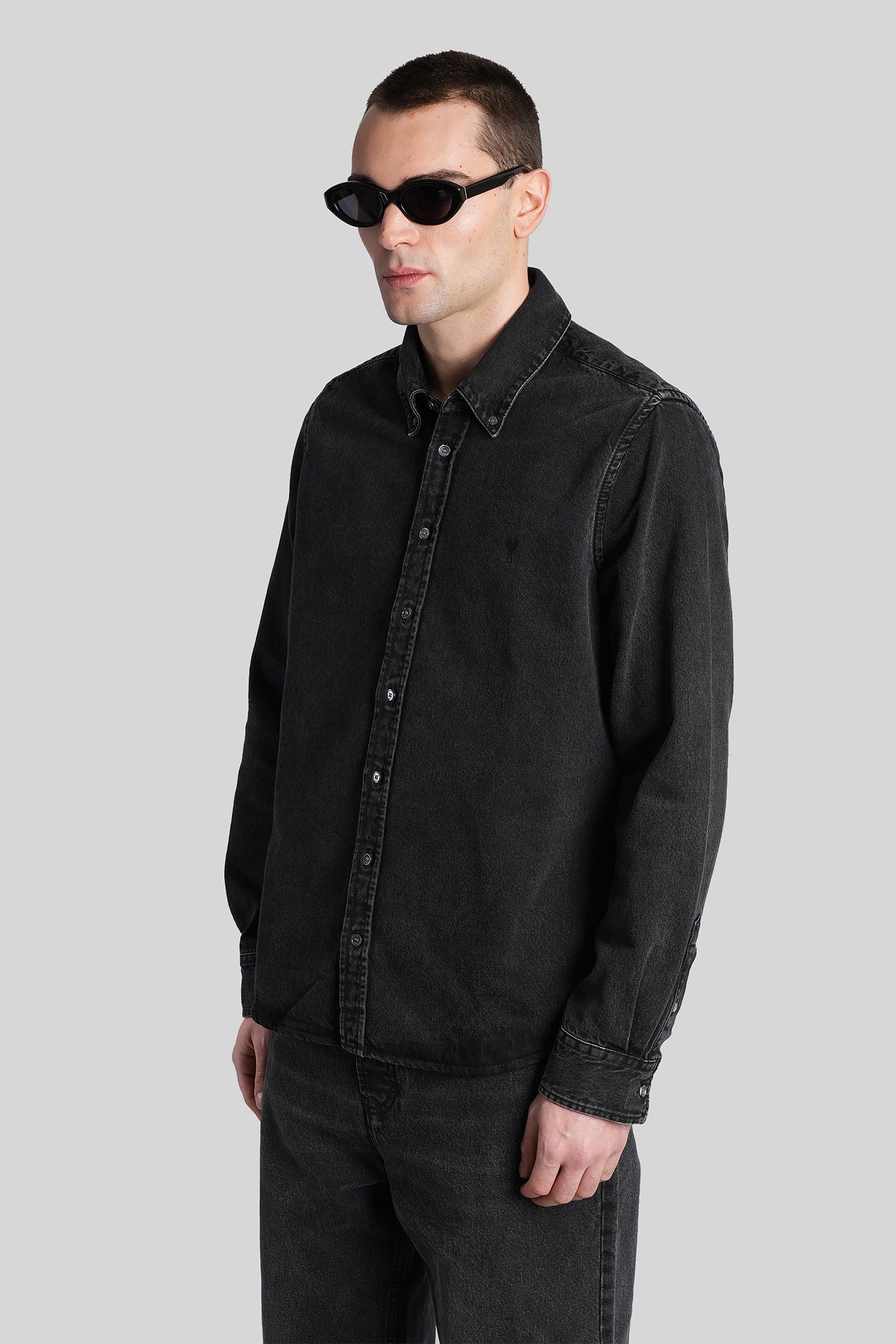 Shirt in black cotton - Image 4