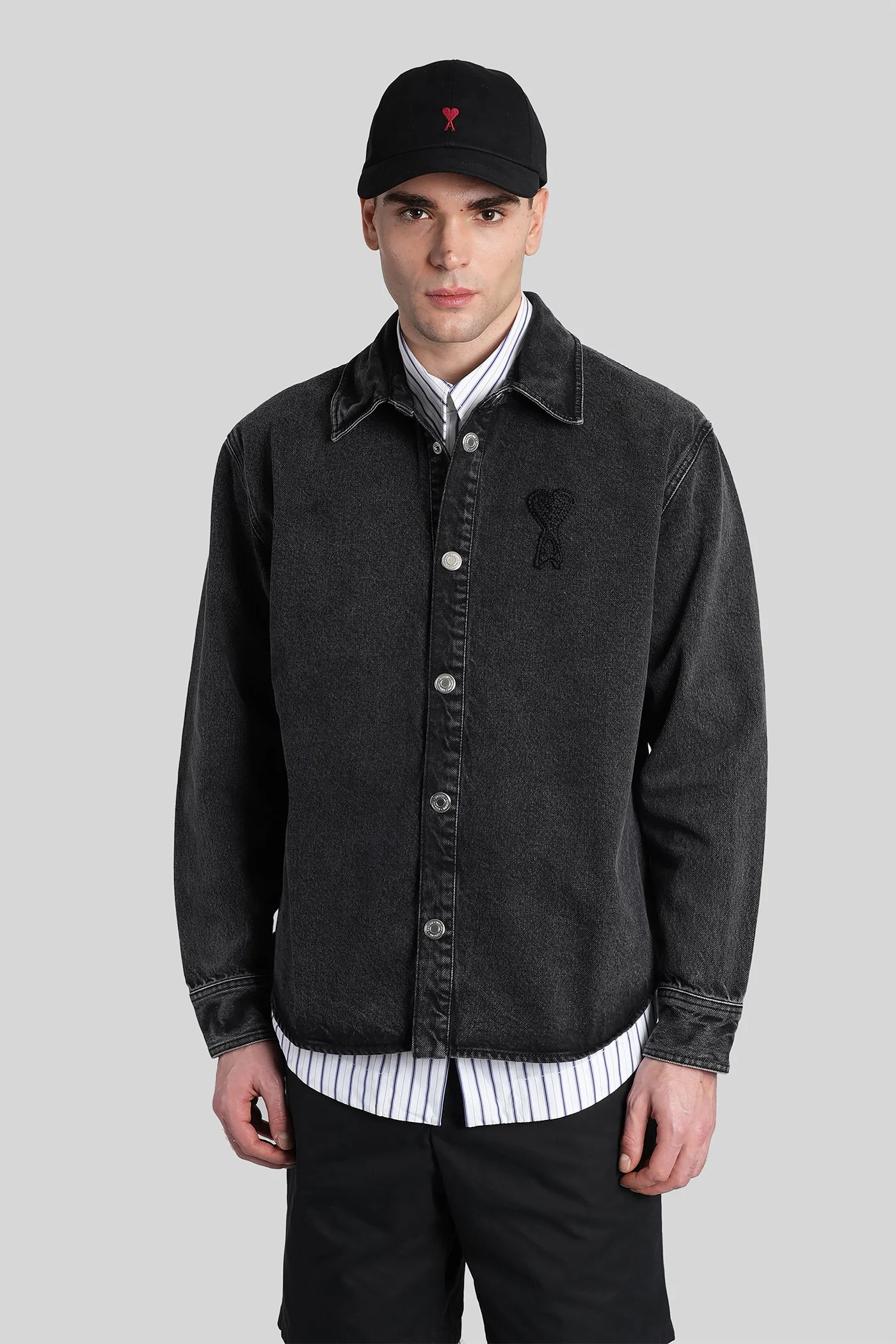 Shirt in black cotton