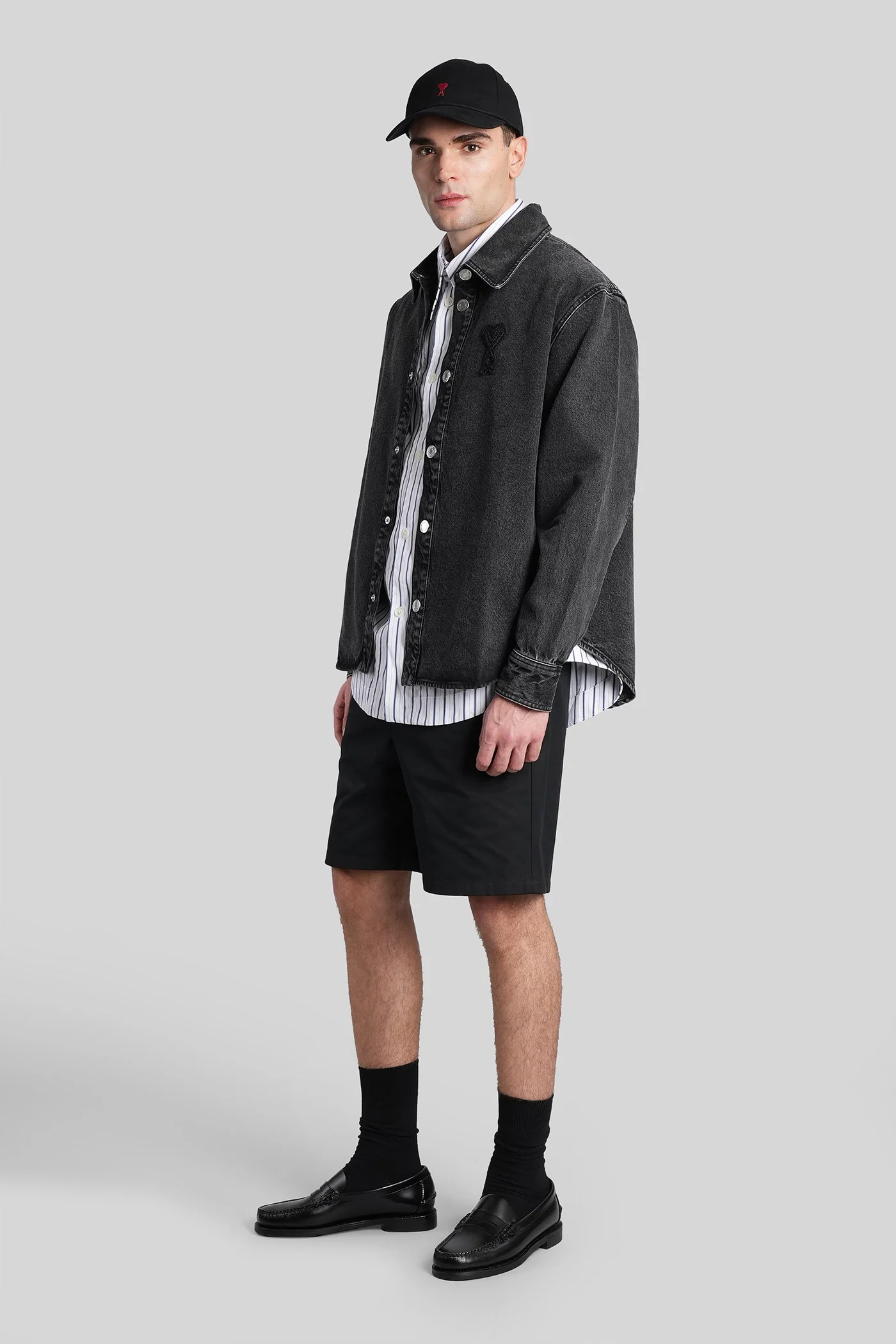 Shirt in black cotton - Image 2