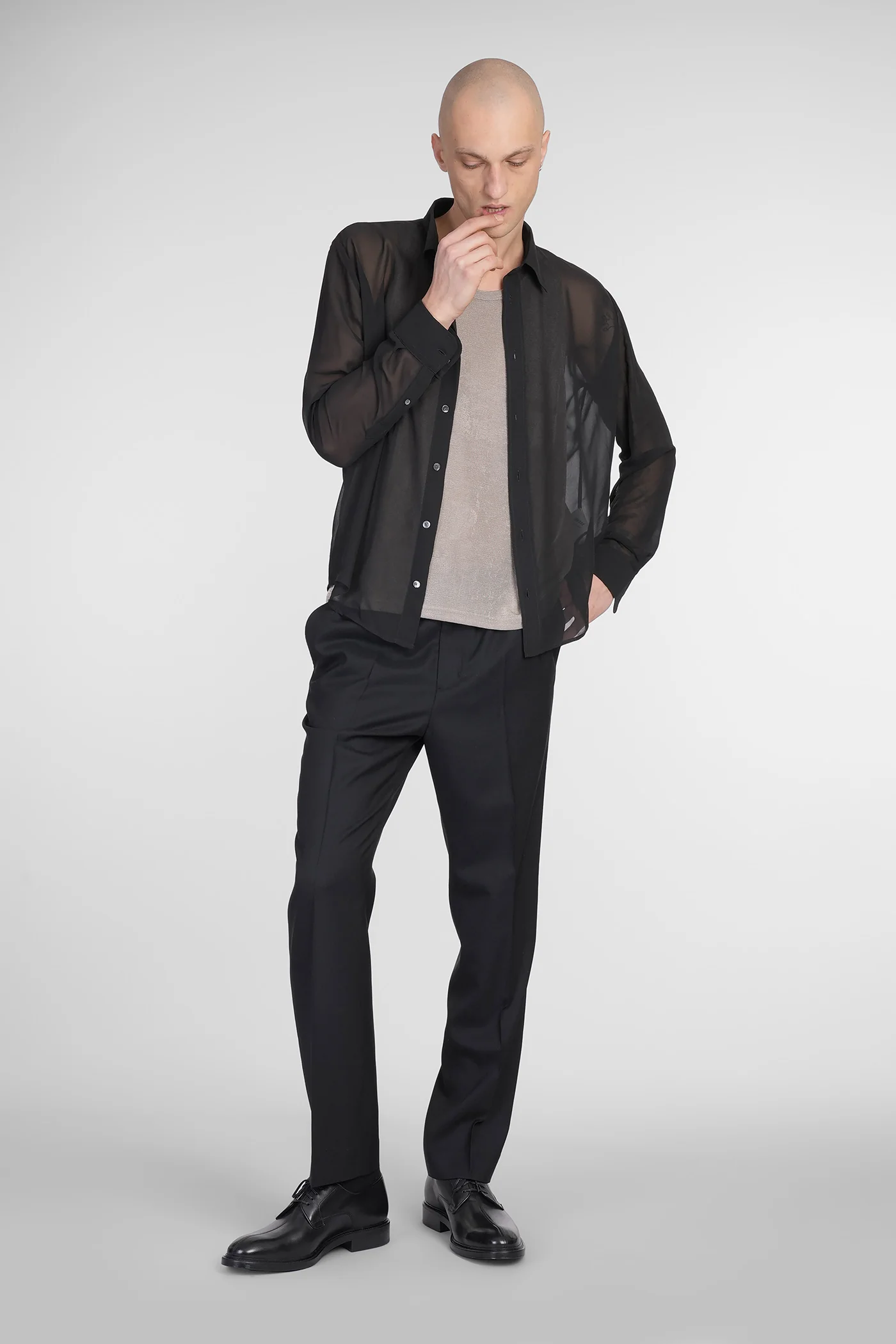 Shirt in black polyester - Image 2