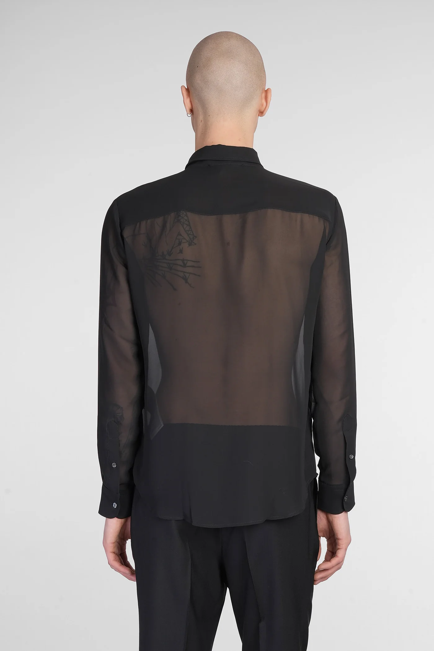 Shirt in black polyester - Image 3