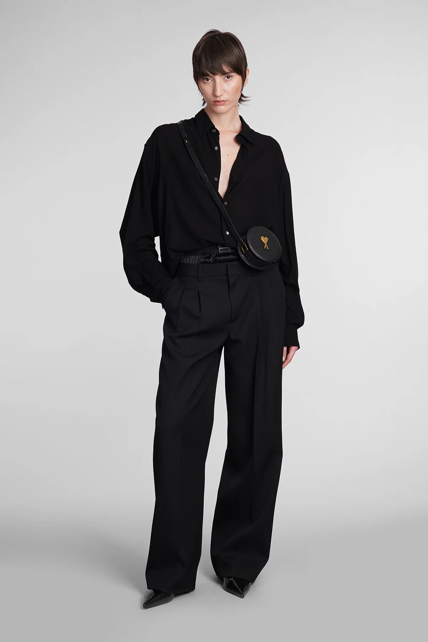 Shirt in black viscose - Image 2