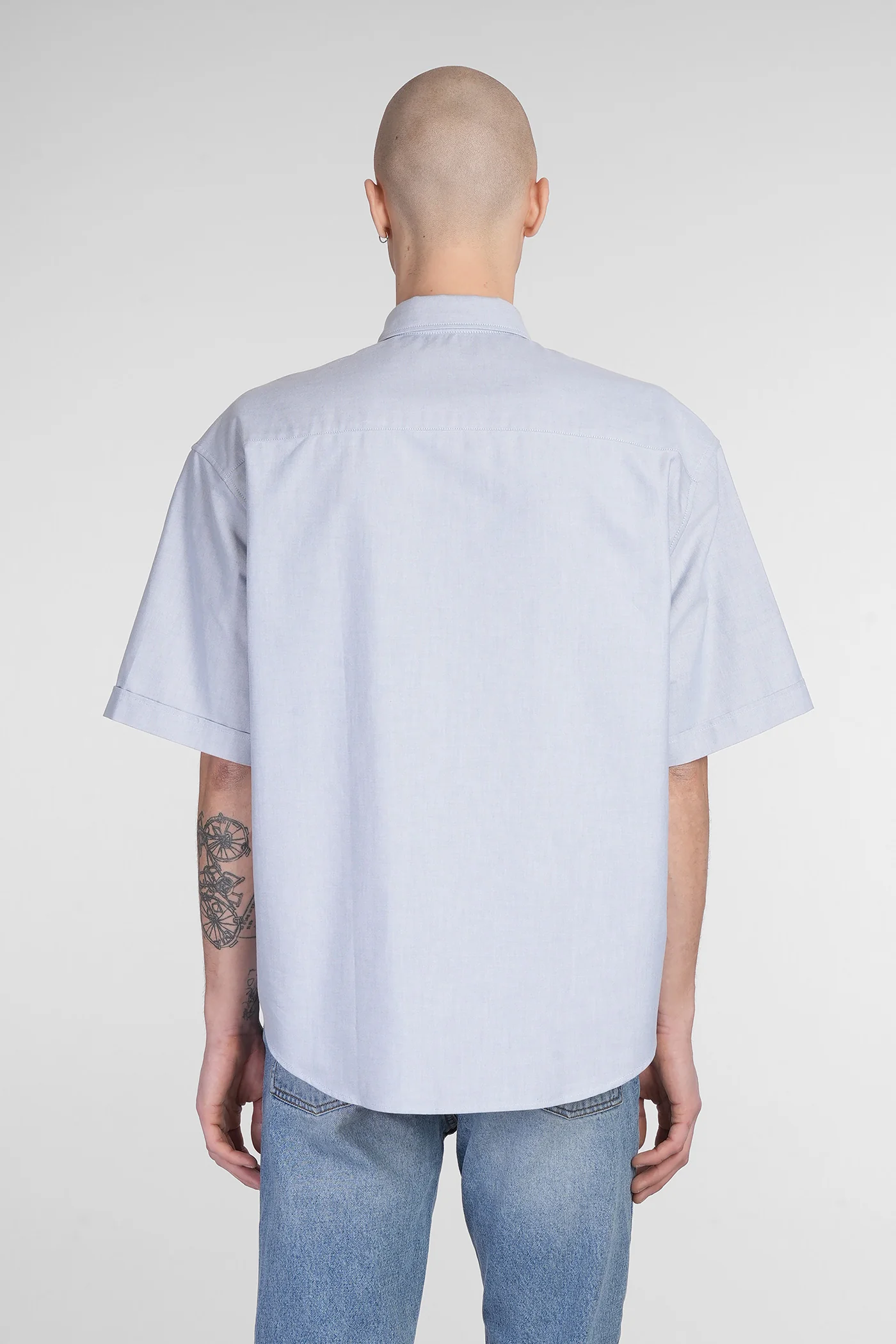 Shirt in blue cotton - Image 3