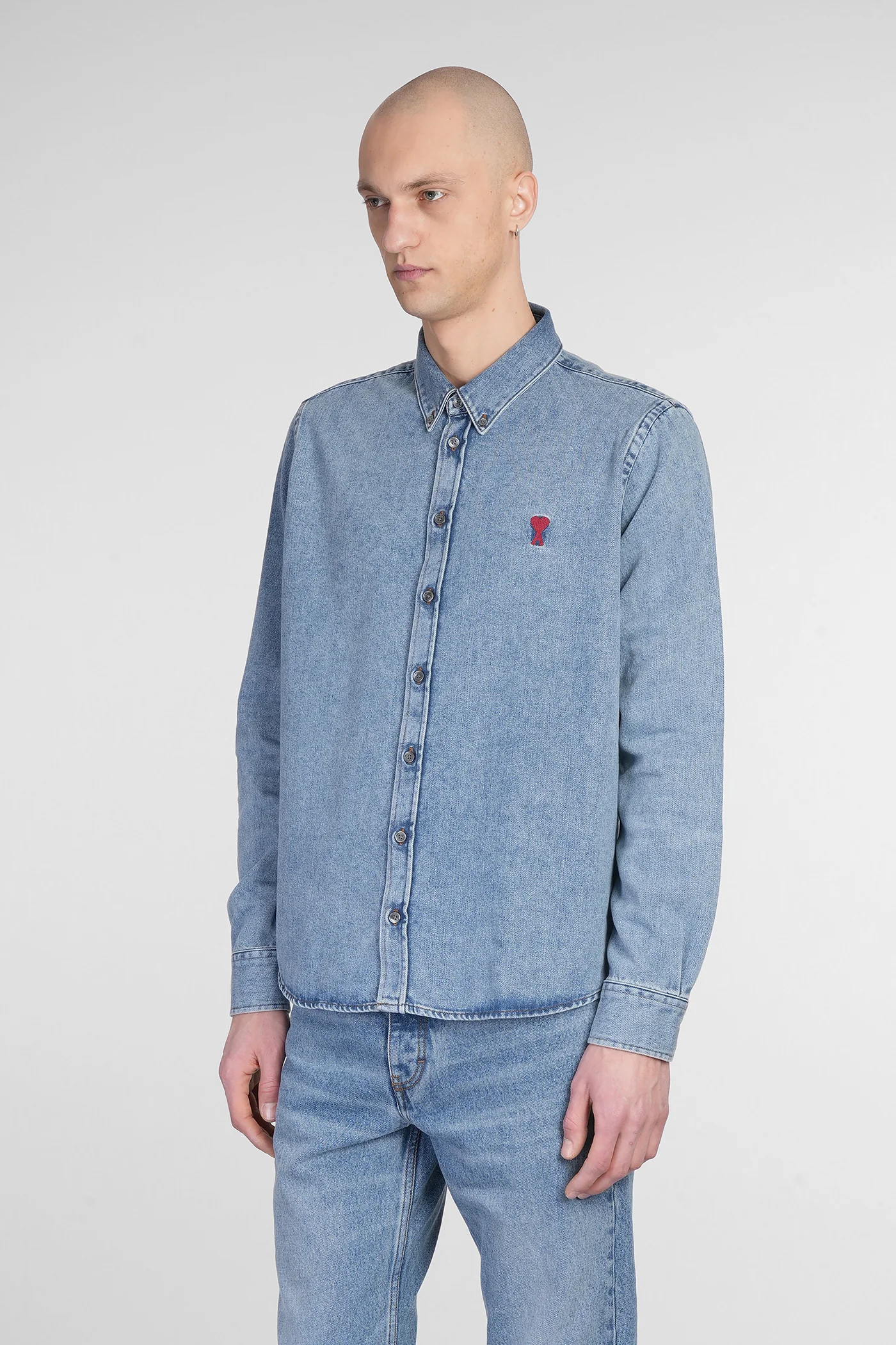 Shirt in blue cotton - Image 4