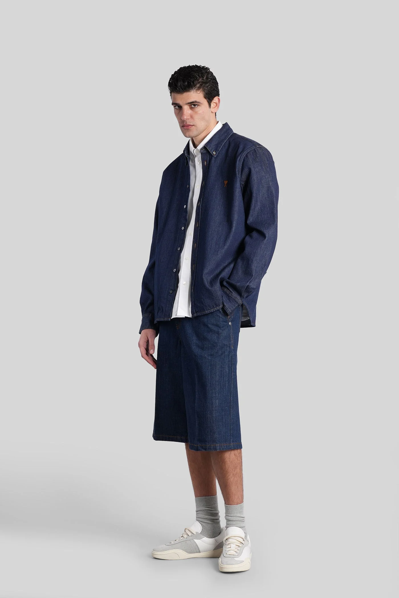 Shirt in blue cotton - Image 2