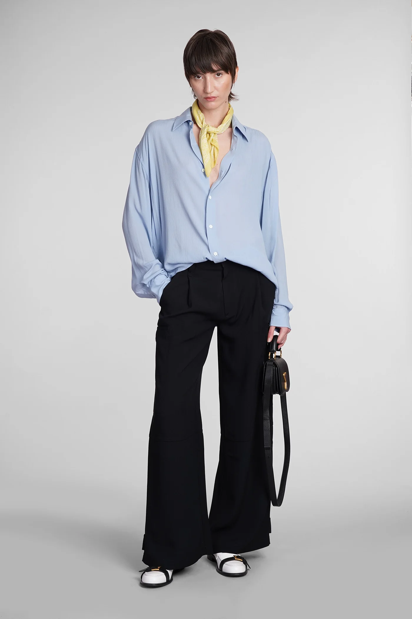 Shirt in cyan viscose - Image 2