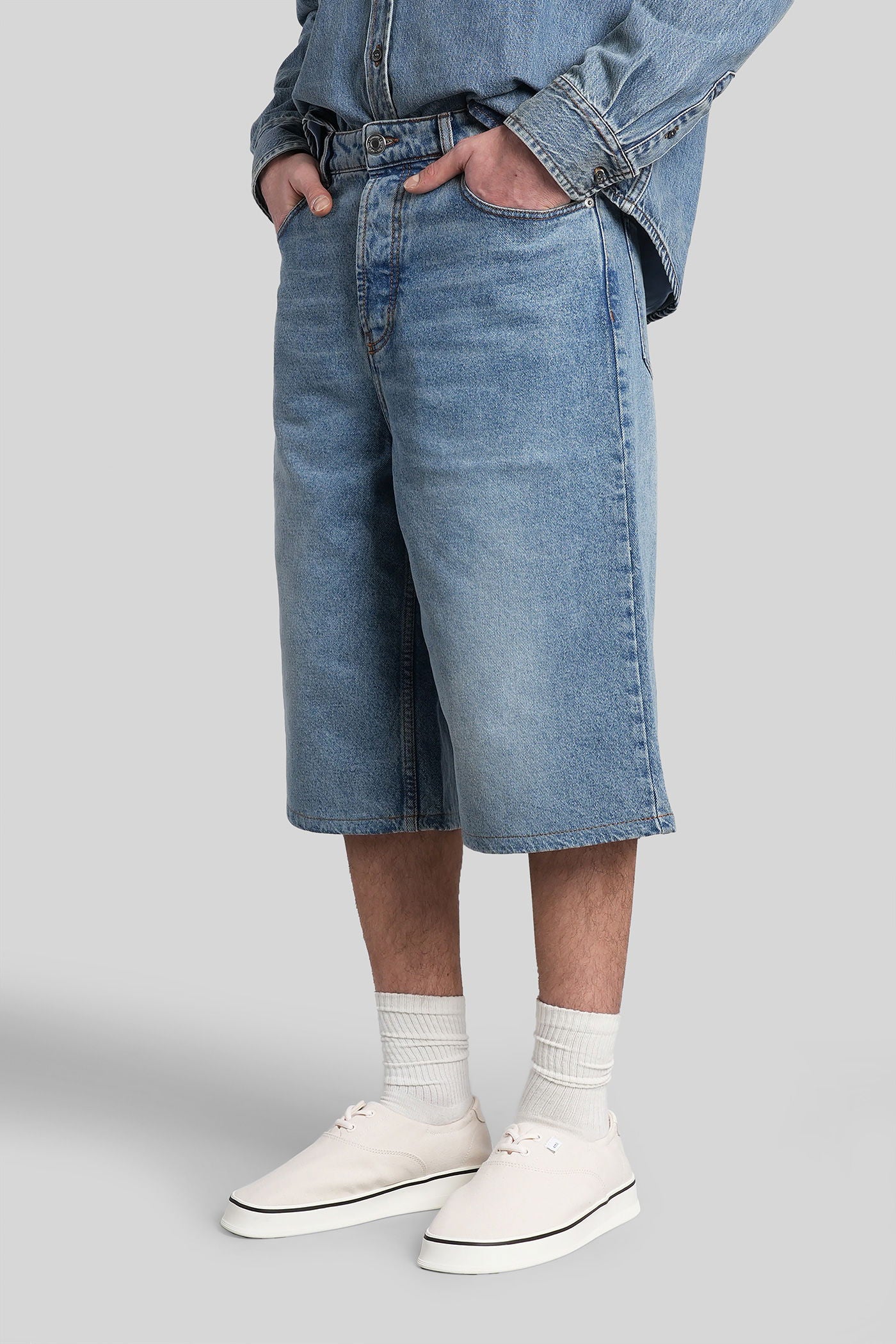 Shorts in blue cotton - Image 4