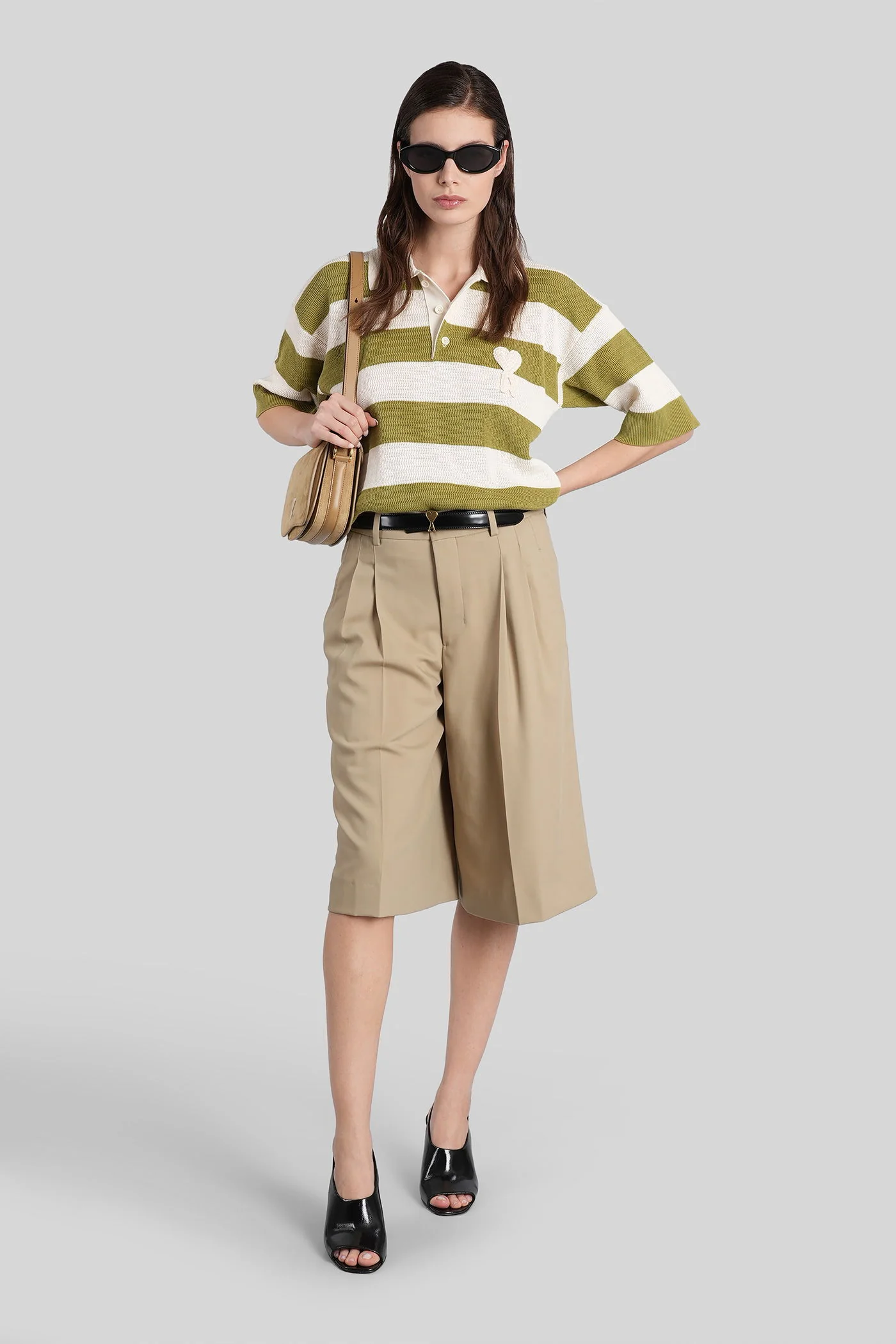 Shorts in taupe wool - Image 2