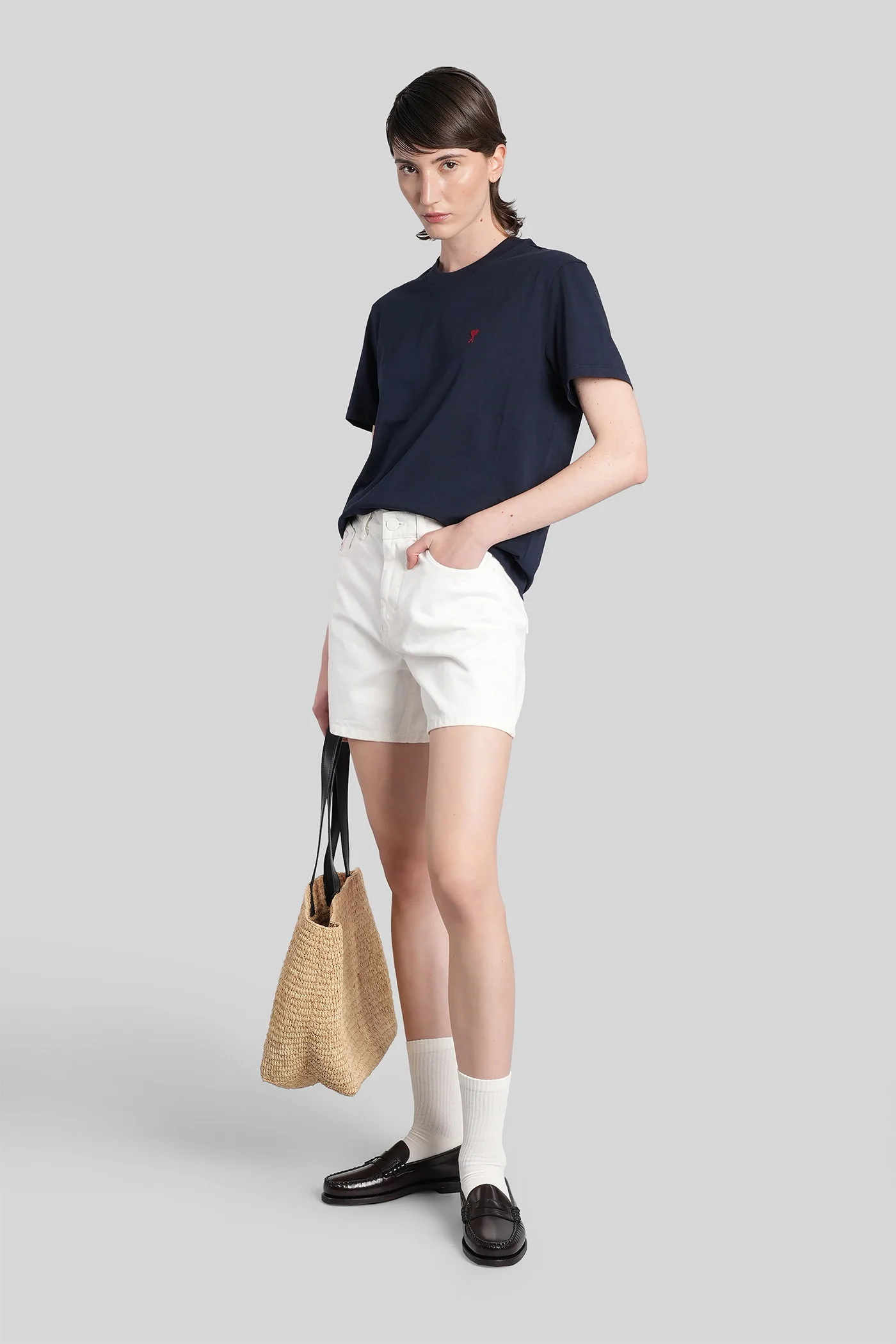Shorts in white cotton - Image 2